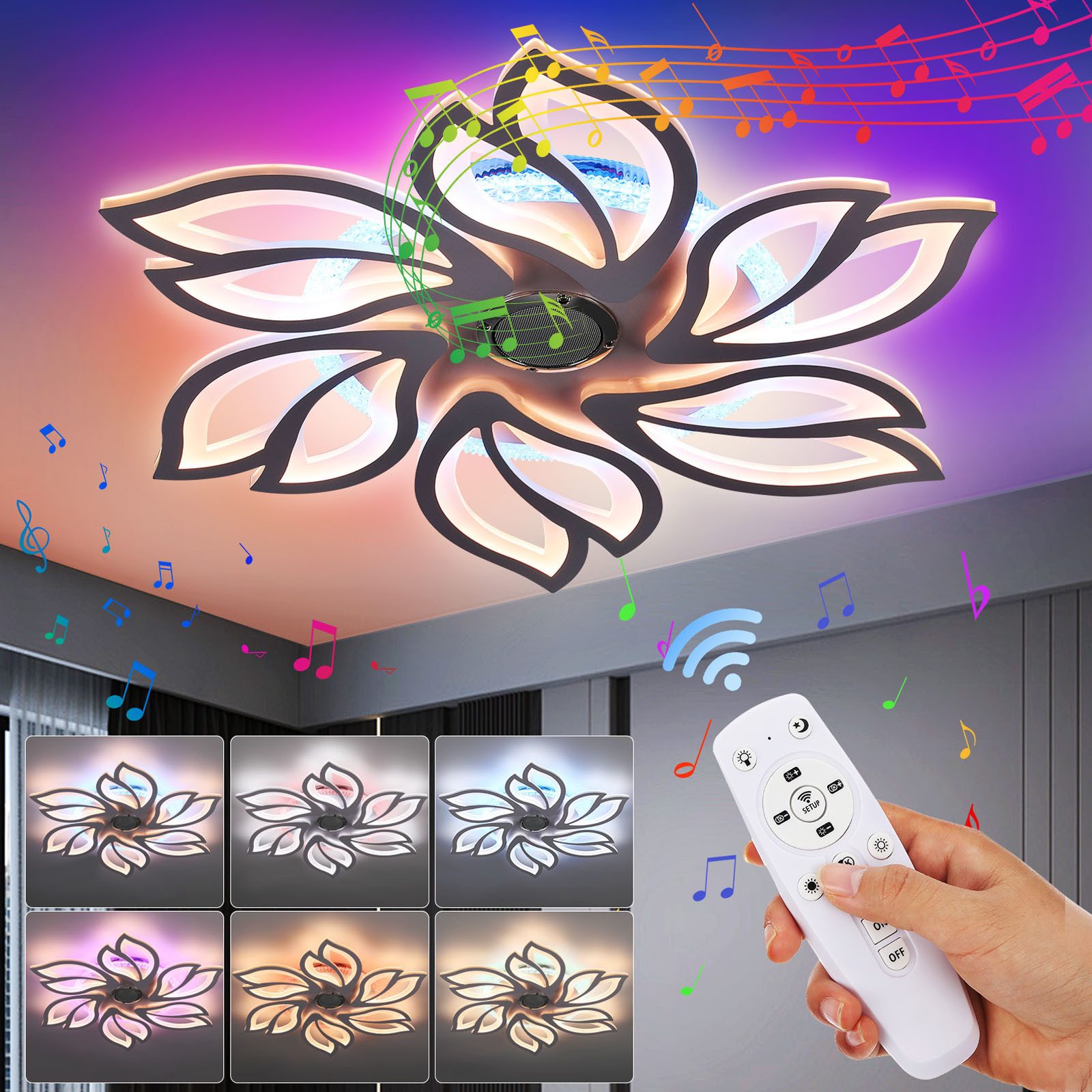 oyajia Deckenleuchte LED Deckenlampe mit Bluetooth günstig online kaufen