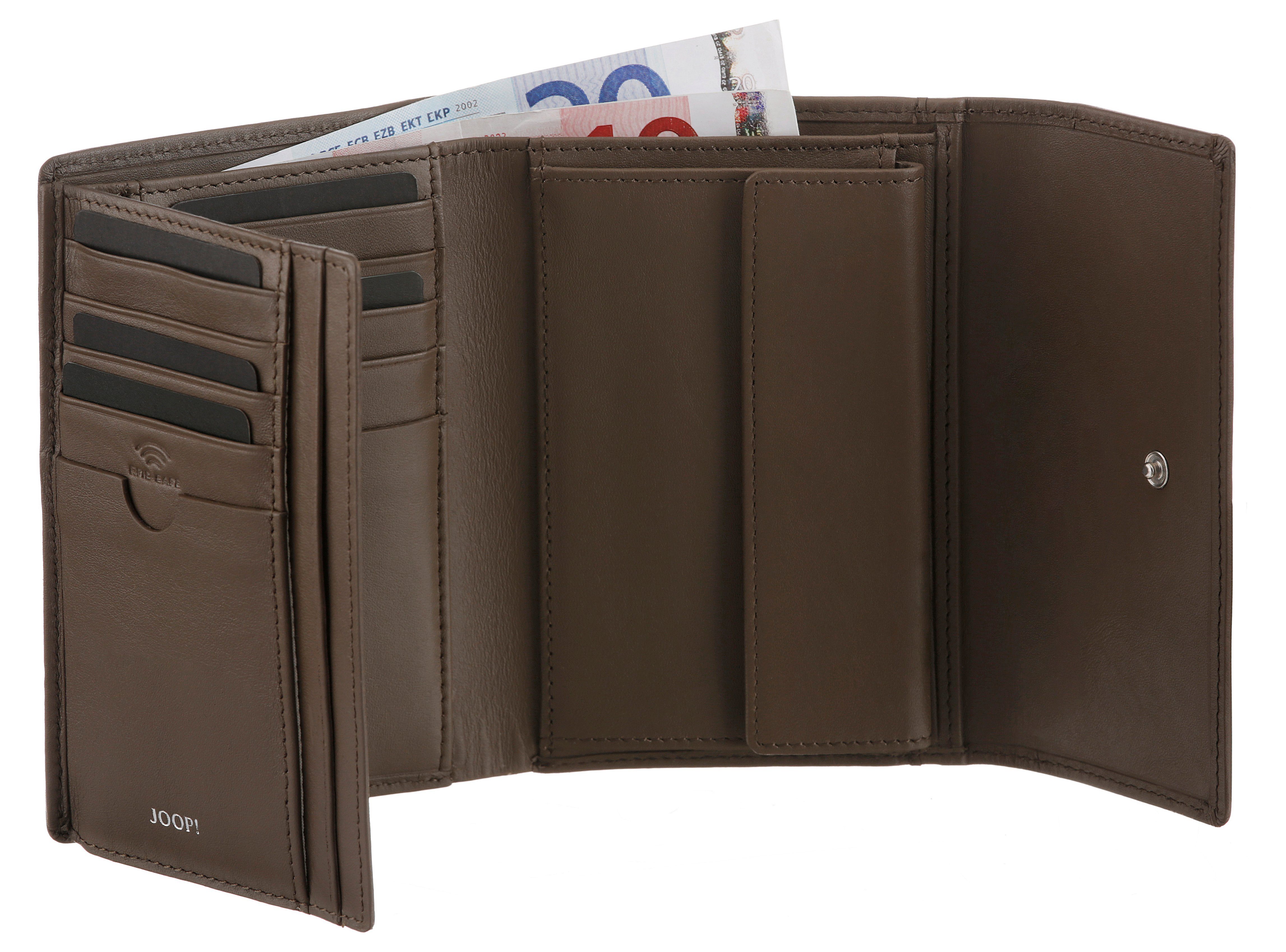Joop! Geldbörse sofisticato 1.0 purse mh10f, schlichtem cosma Design in dunkelbraun