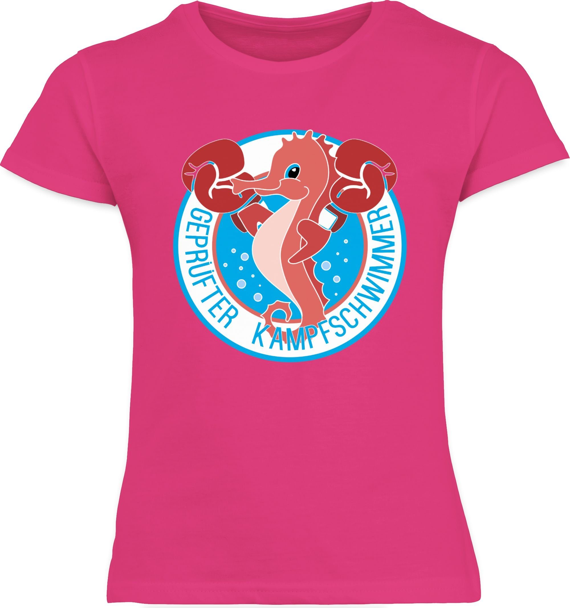 Kinder Seepferdchen T-Shirt Fuchsia Sport 1 Kleidung Shirtracer