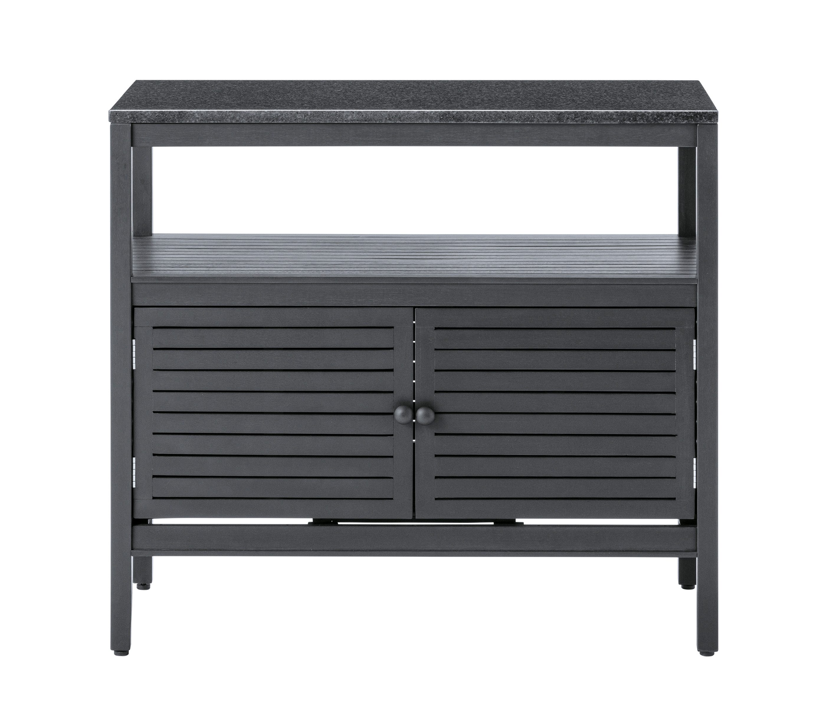 Dehner Outdoor-Küche Southampton Schrank, mit extra Regalboden, 100 x 50 x 90 cm, hochwertig mit polierte Granitplatte, FSC®-zertifiziertes Akazienholz
