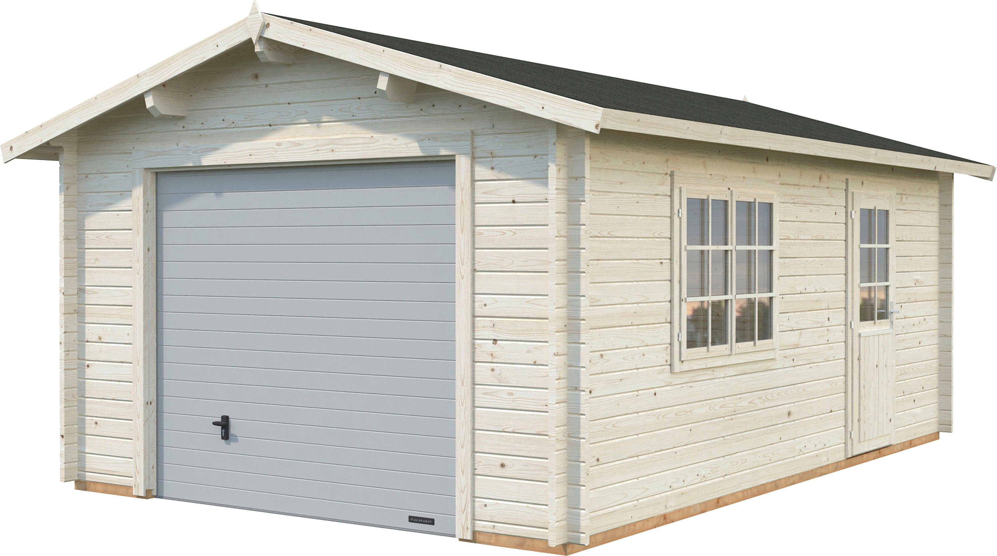 Palmako Garage Roger, BxTxH: 426x598x276 cm, mit Sektionaltor, grau | Garagen