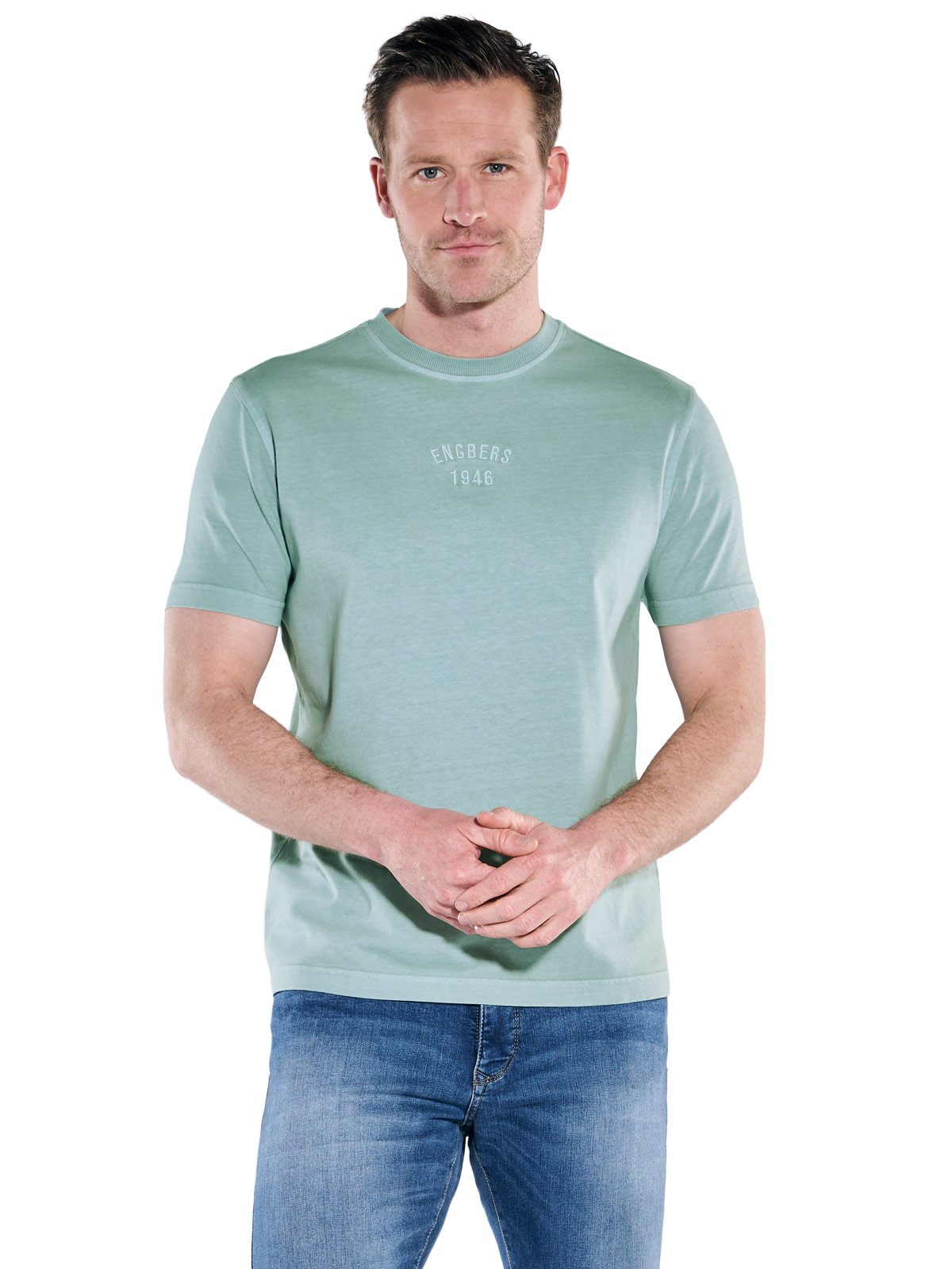 Engbers T-Shirt engbers Herren Rundhals T-Shirt, Mittelblau
