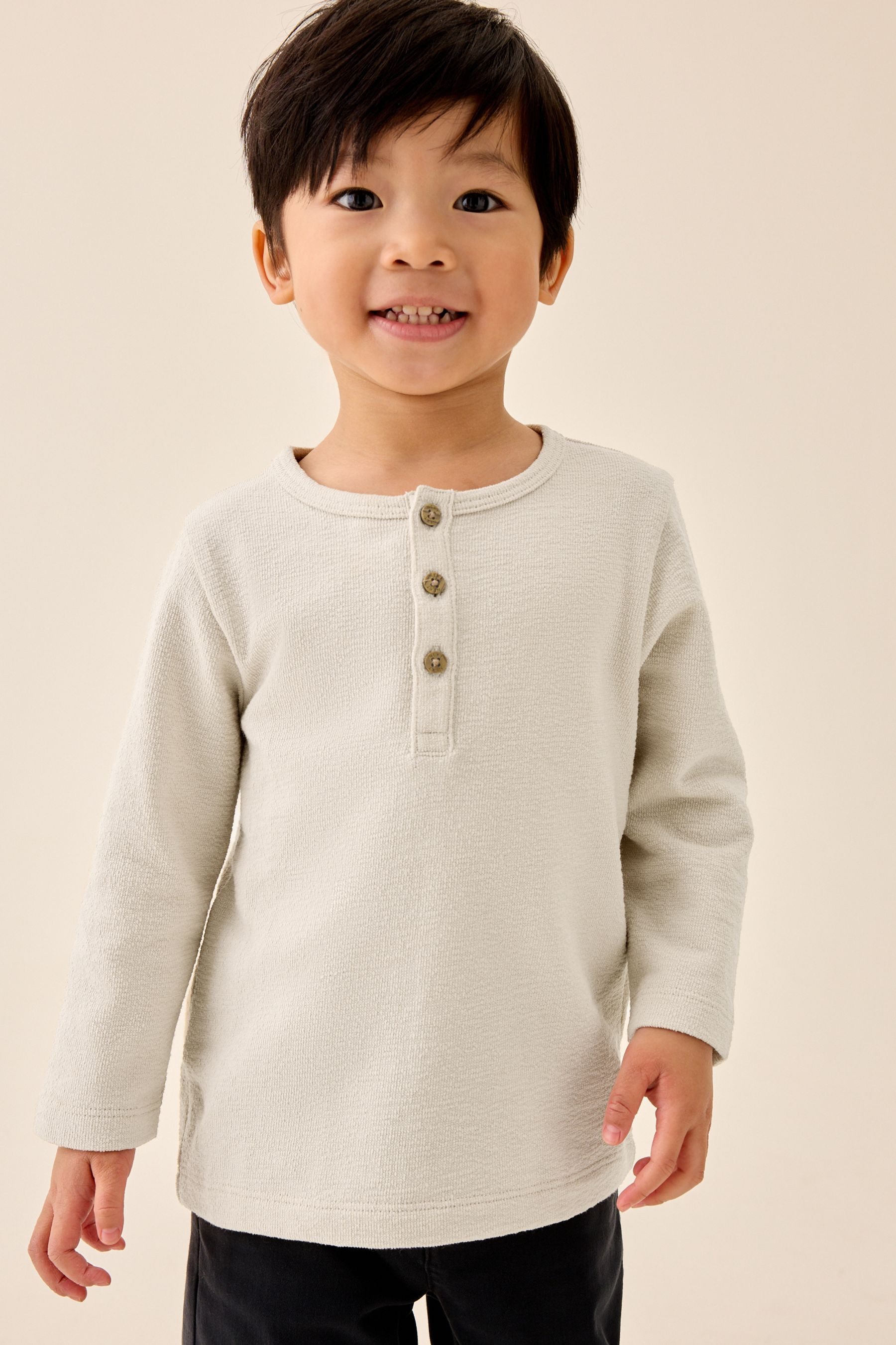 Next Langarmshirt Langarmshirt mit Henley-Ausschnitt (1-tlg)