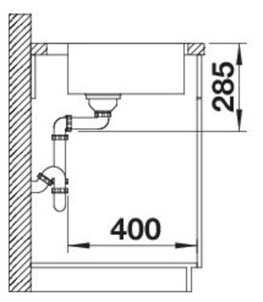 cm, geeignet Blanco R12, 50/54 zum SUPRA wechselseitigen (1 Edelstahlspüle 500-IF/A Einbau St), eckig,
