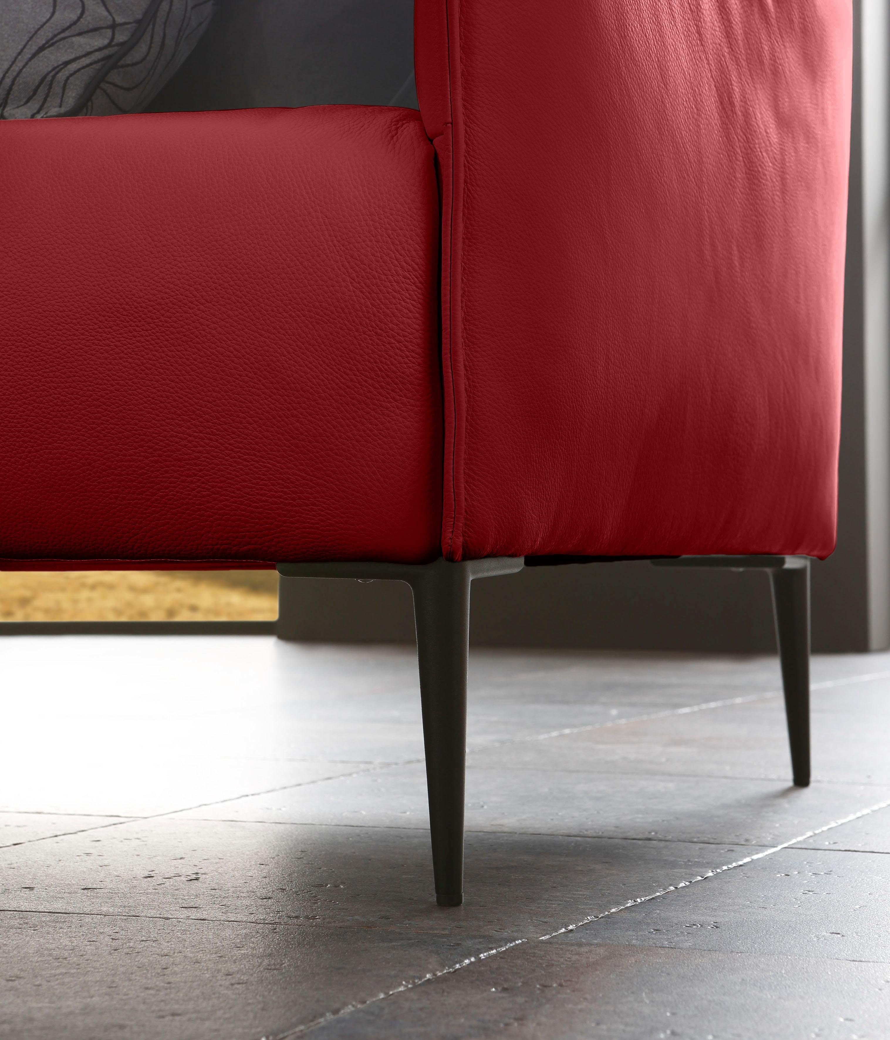 cm Schwarz red sally, 154 2-Sitzer pulverbeschichtet, Metallfüßen ruby W.SCHILLIG in mit Breite Z59