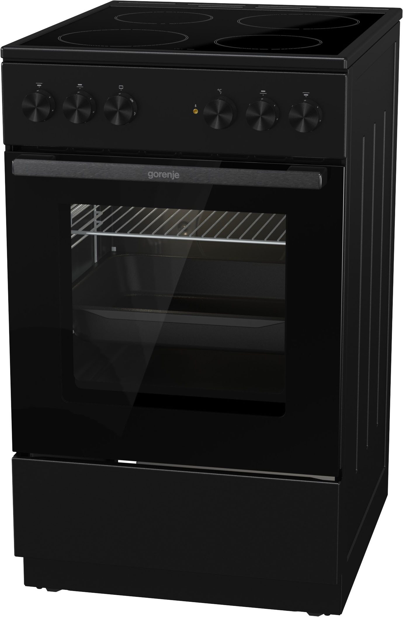 GORENJE Elektro-Standherd GEC5A20BG, mit 1-fach-Teleskopauszug, Aqua Clean, Black Design