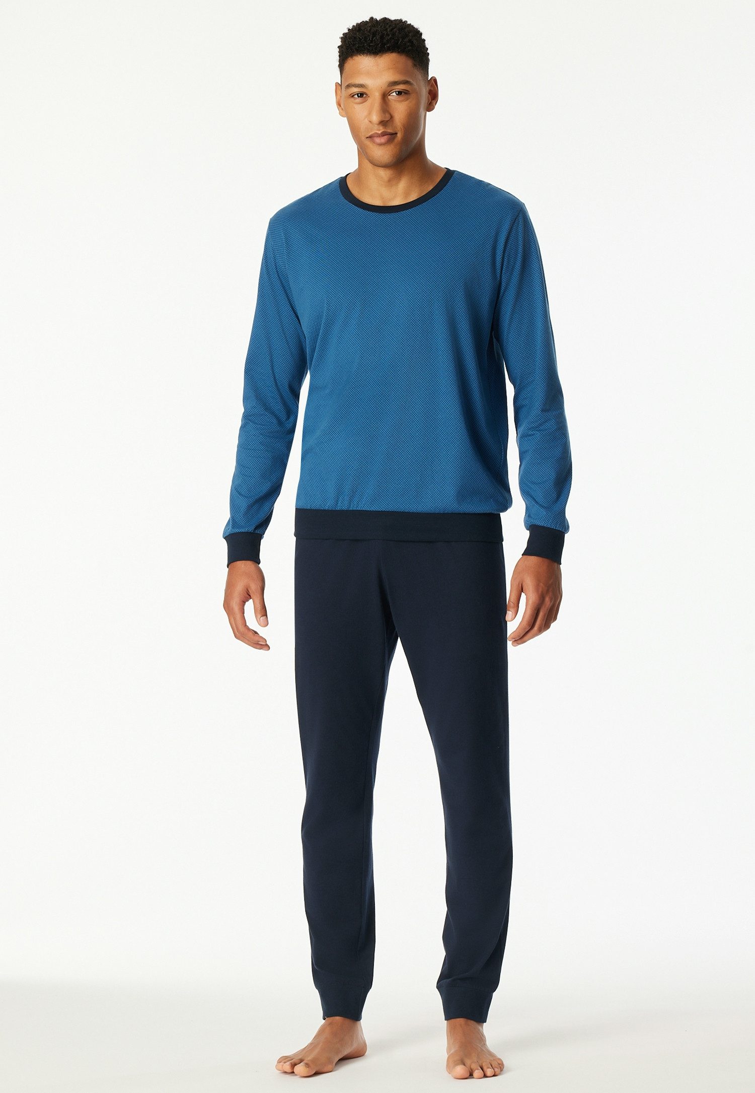 uncover by SCHIESSER Schlafanzug Uncover Nightwear (2 tlg) Langarm, Rundhals-Ausschnitt, Single Jersey-Qualität, weich