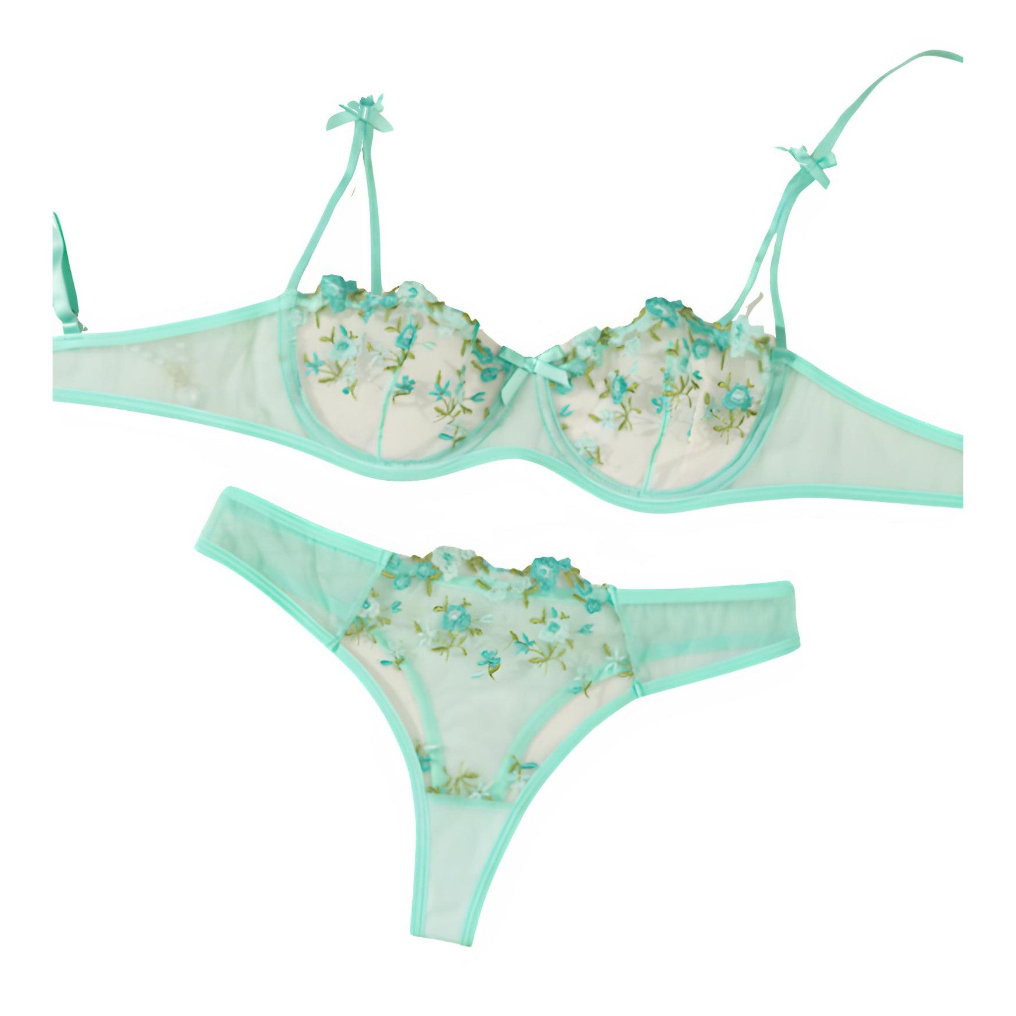 NEXORA Tanga String Tanga BH Set, Lingerie Set, Dessous Set (Komplett-Set) Komplettes Set, BH & Hose, Träger verstellbar