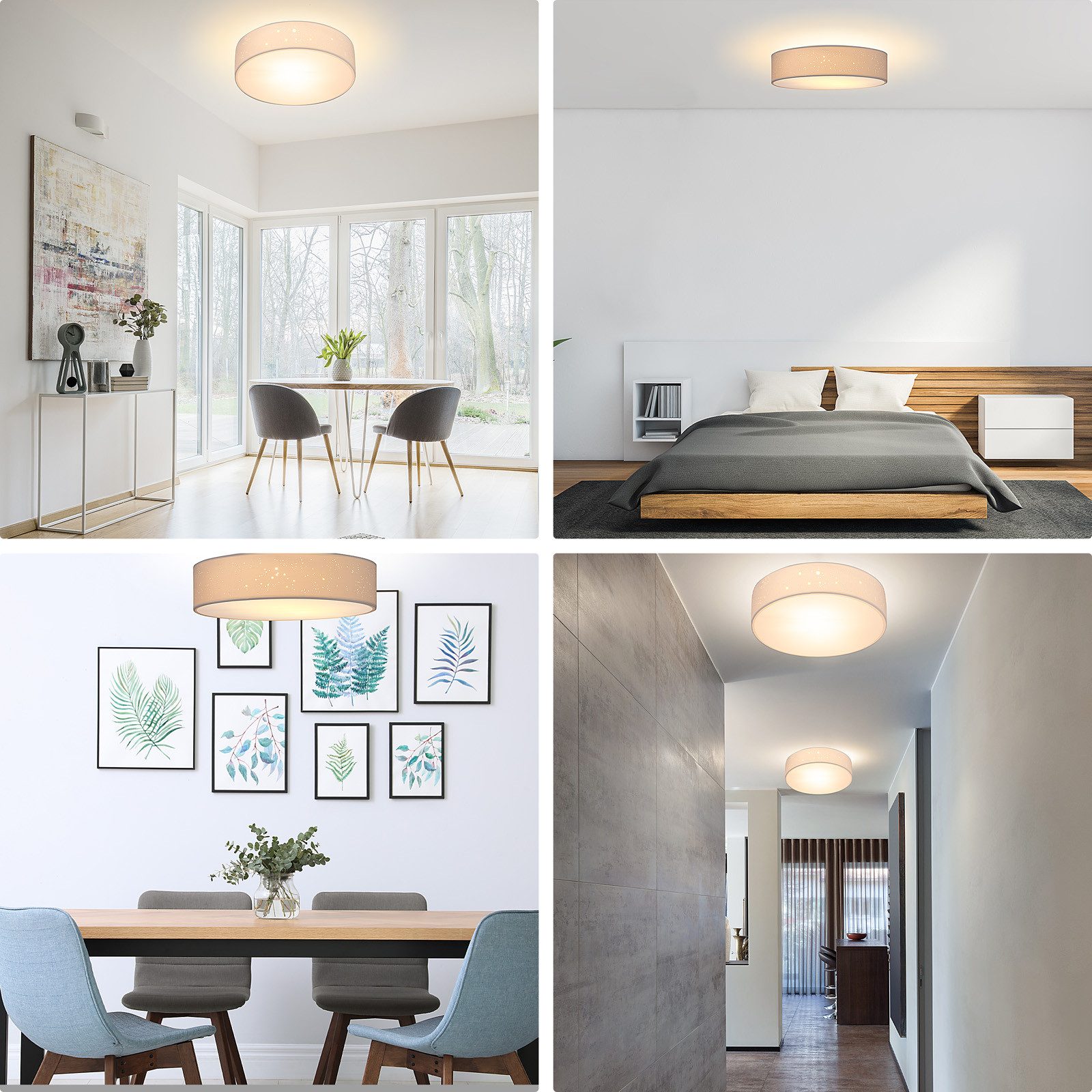 monzana Deckenleuchte, Leuchtmittel nicht inklusive, Sternenhimmel Rund Sto günstig online kaufen