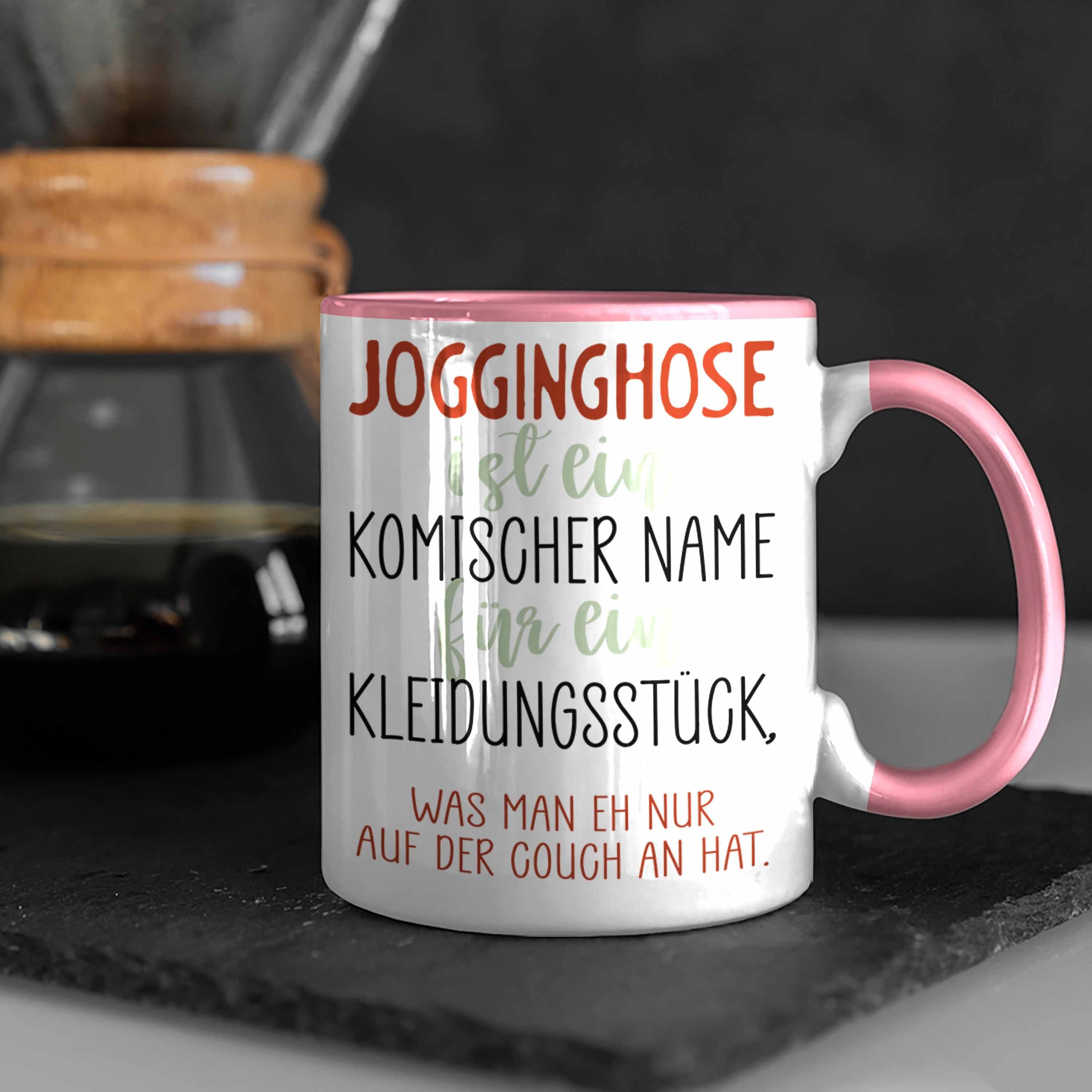Jogginghose Chiller Tasse Geschenkidee Witzige Rosa Couch Spruch Kaffeetass Trendation Tasse