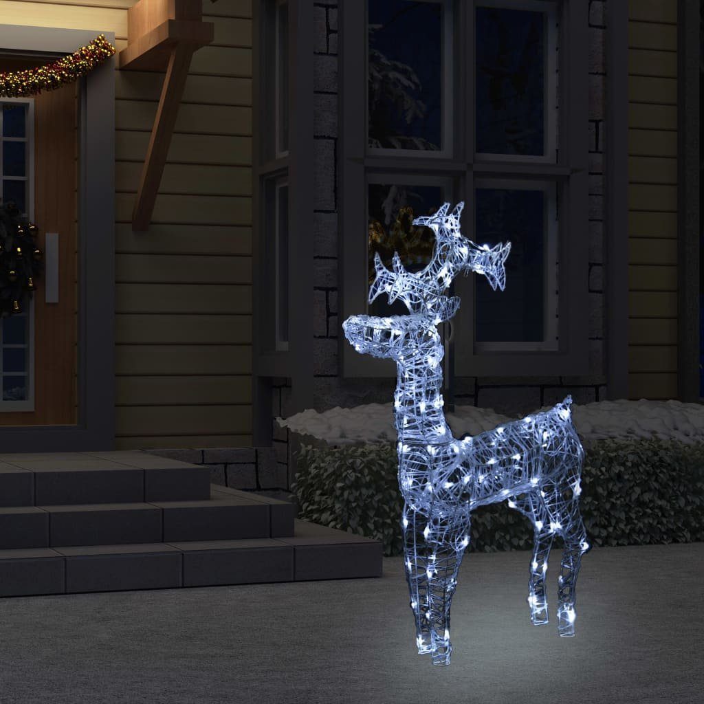 Weihnachtsdeko Christbaumschmuck vidaXL LEDs Kaltweiß cm Acryl (1-tlg) 90 60x16x100 Rentier