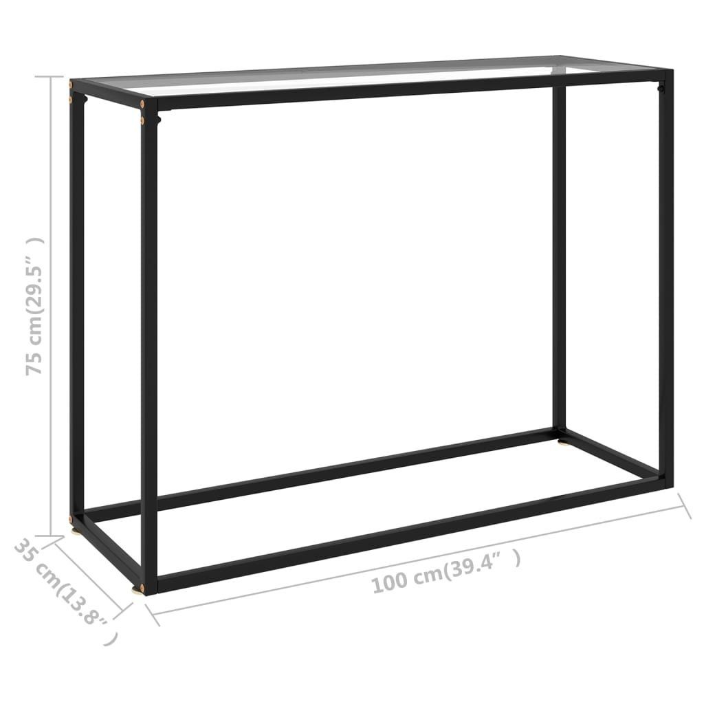 furnicato Beistelltisch Konsolentisch Hartglas cm 100x35x75 (1-St) Transparent