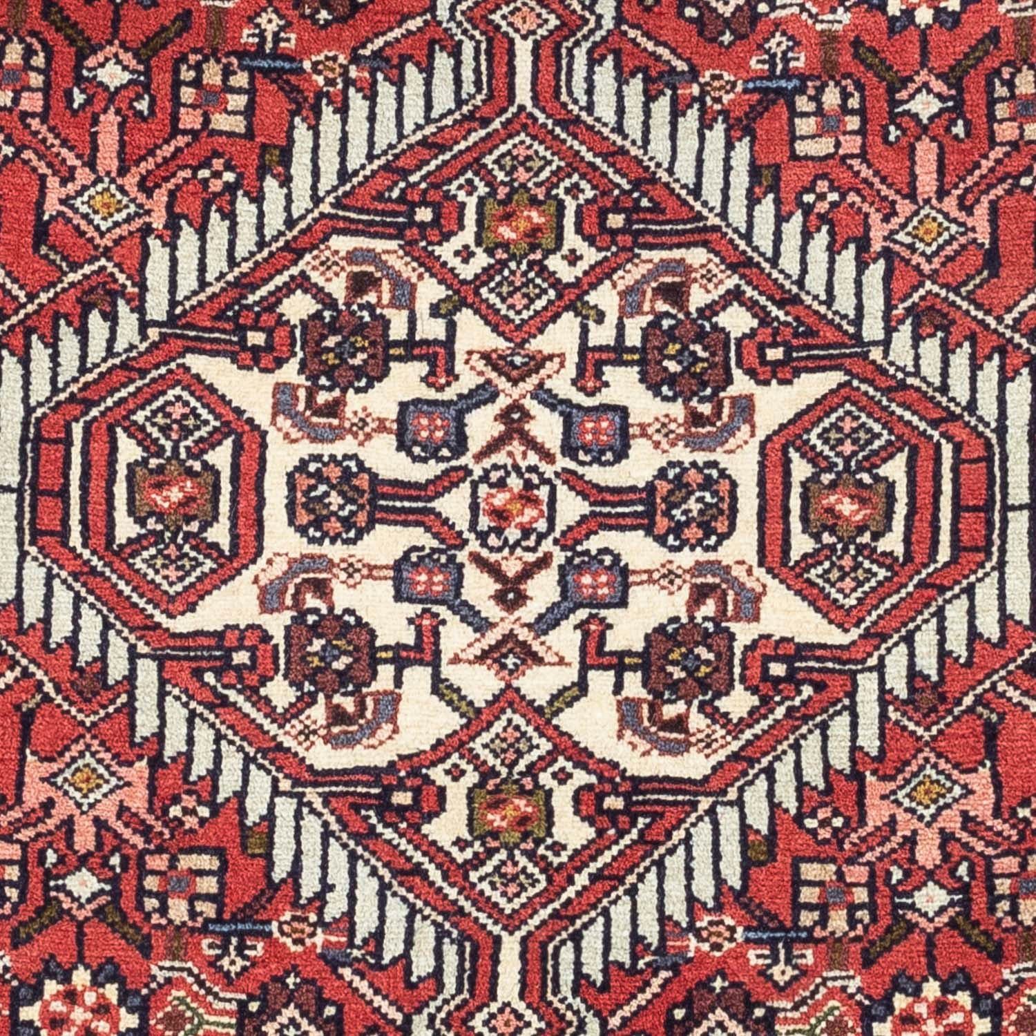10 Handgeknüpft mm, rechteckig, 125 Höhe: Hosseinabad Medaillon x 80 Wollteppich cm, Rosso morgenland,