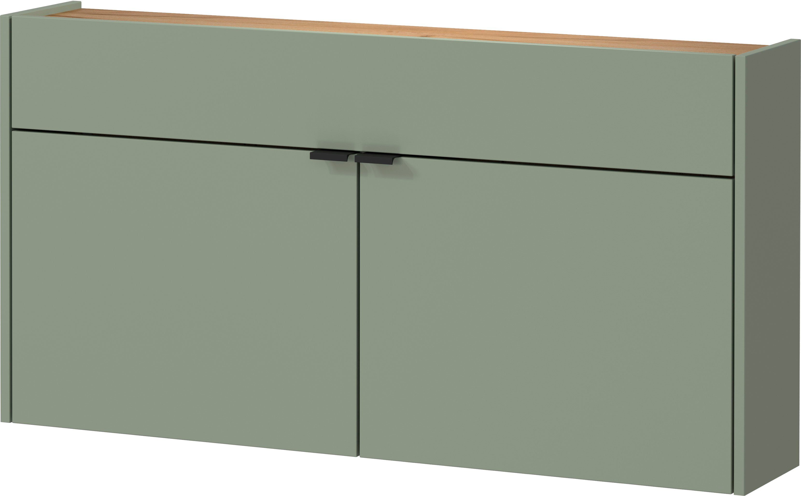 GERMANIA Garderoben-Set mit Ameca, und Mehrzweckschrank, geringe Tiefe Garderobenpaneel, (Set, 3-St), grün Spiegel