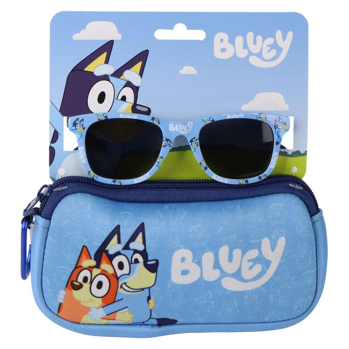 Bluey Sonnenbrille Kinder Set mit Etui und Schutzcover für Alltag und Urlaub