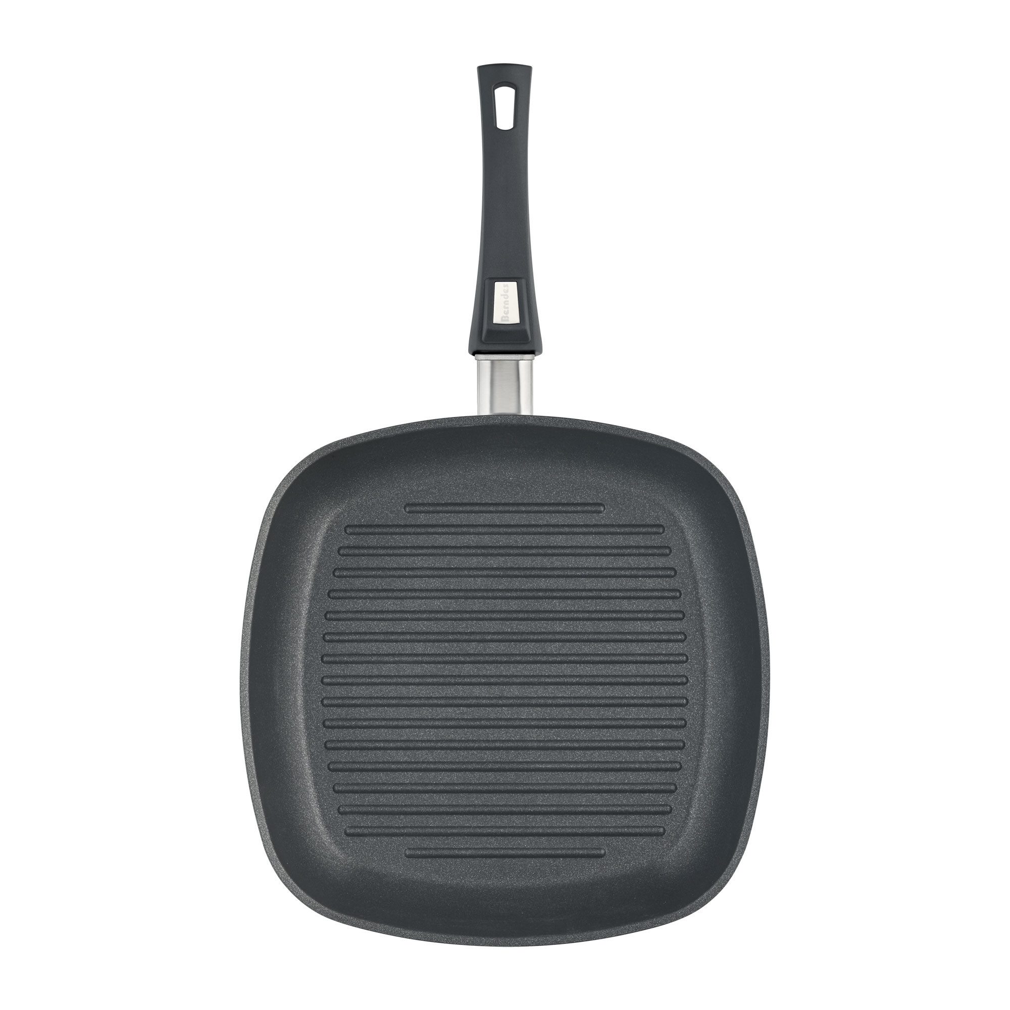 Berndes Grillpfanne mit Glasdeckel 16 cm, Aluminium, schwarz - Vario Click, Aluminium-Vakuumdruckguss