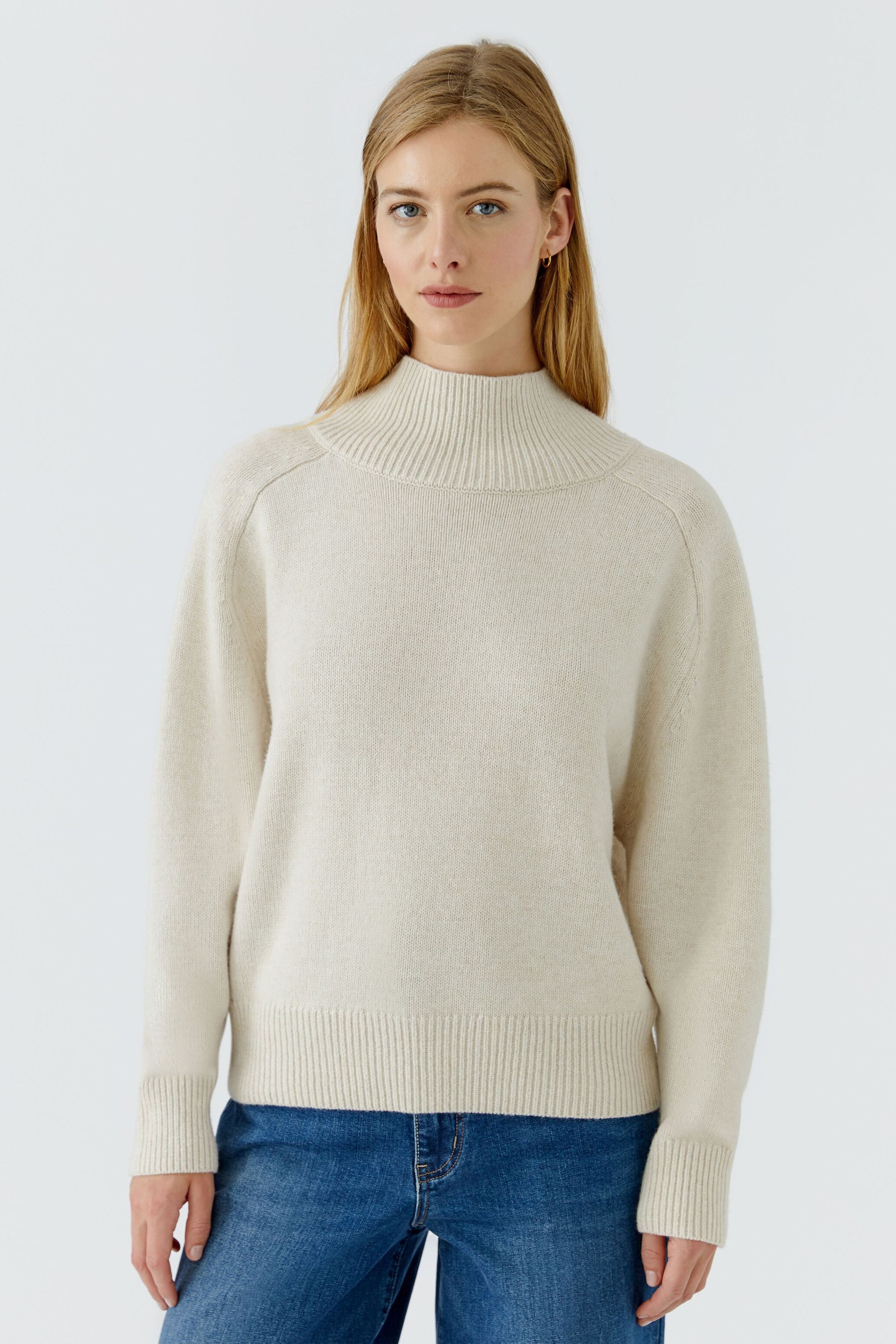 Oui Strickpullover Oversized geschnitten Rollkragen
