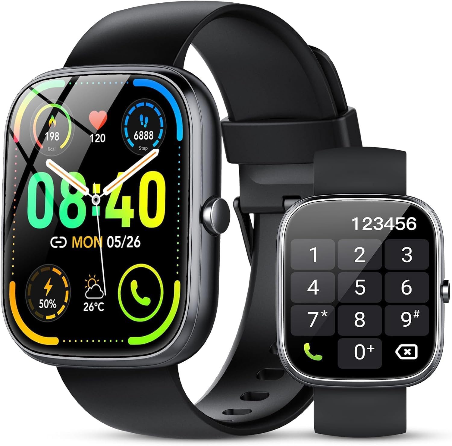 taopodo Smartwatch (android ios), Smartwatch mit Herzfrequenzmessung Schlafanalyse und Schrittzähler