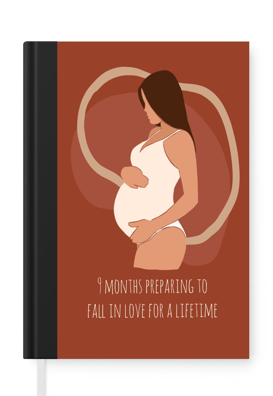 MuchoWow Notizbuch Mama - Zitate - Schwangere - 9 Monate Vorbereitung auf die Liebe fürs, Journal, Merkzettel, Tagebuch, Notizheft, A5, 98 Seiten, Haushaltsbuch