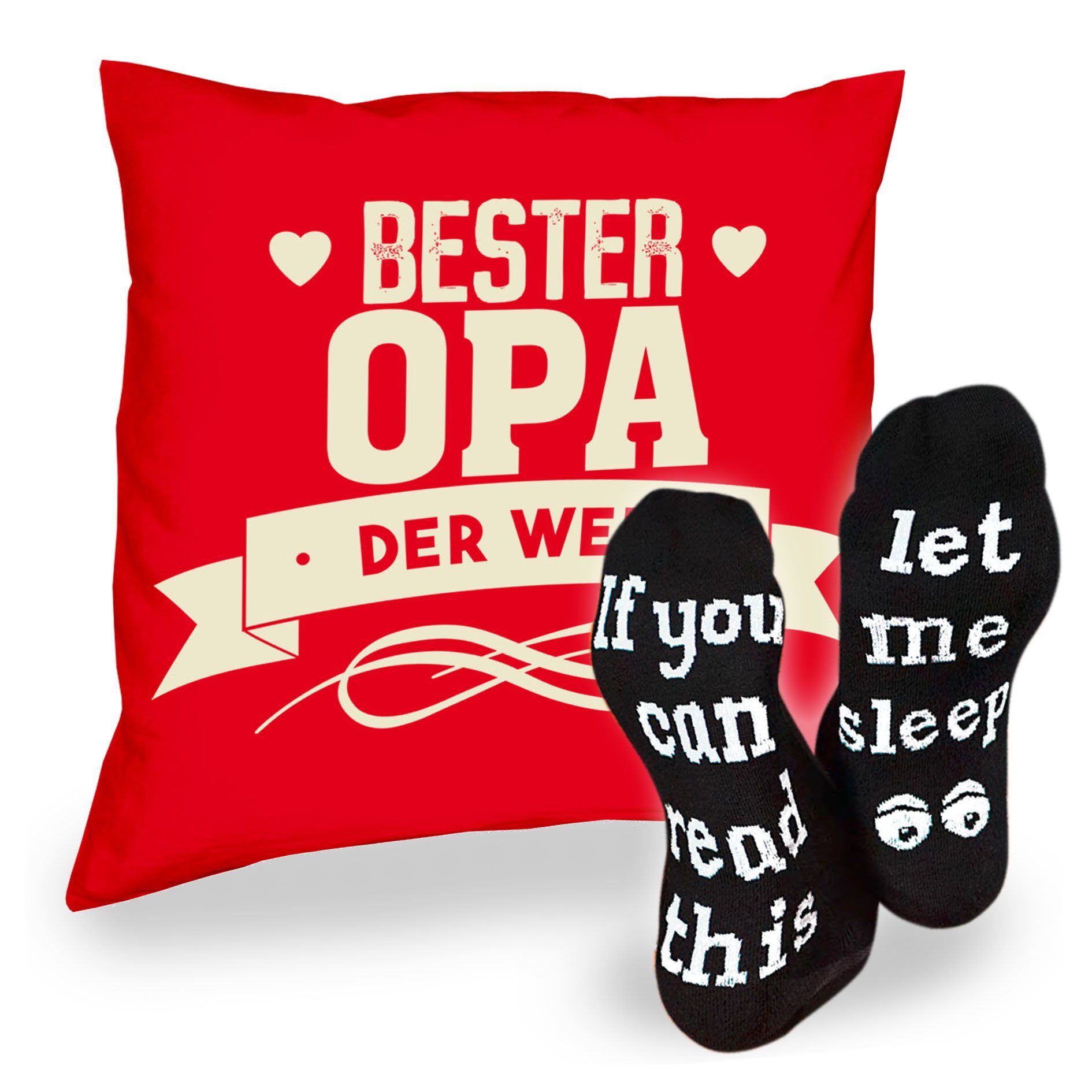 der Sleep, Dekokissen Geburtstagsgeschenk Bester Socken & Soreso® Welt Sprüche Geschenk Opa rot Kissen
