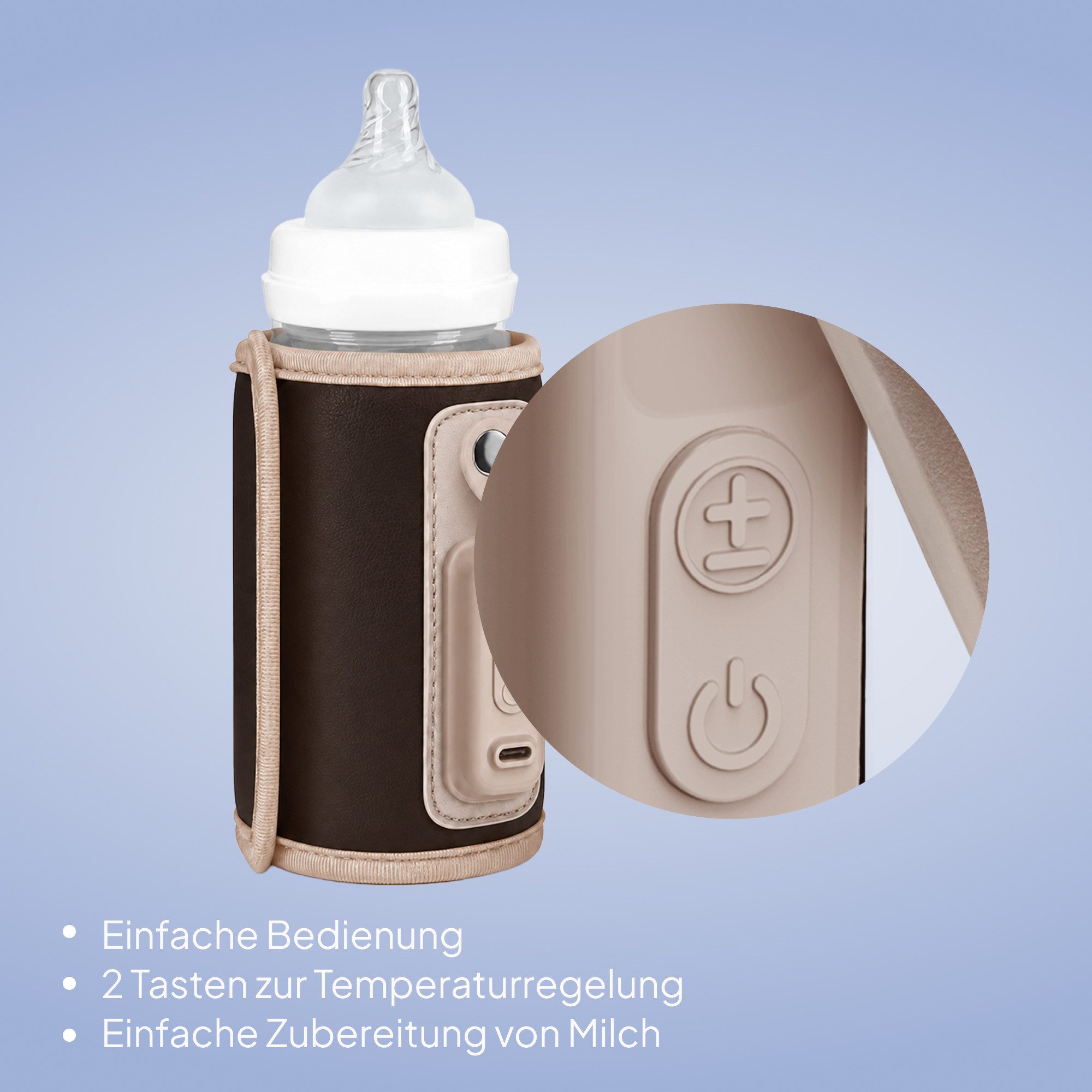 lionelo Babyflaschenwärmer THERMUP GO PINK BABY, USB-C/5 Temperaturen/bis 70 mm/Thermostat/100 g