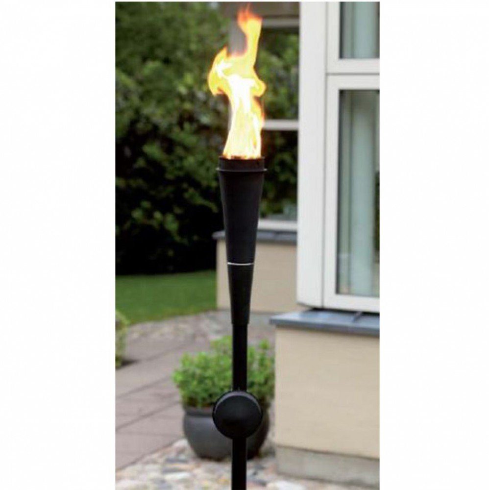 Krause & Sohn Gartenfackel 2x Stabfackeln Schwarz bis 6h Brenndauer