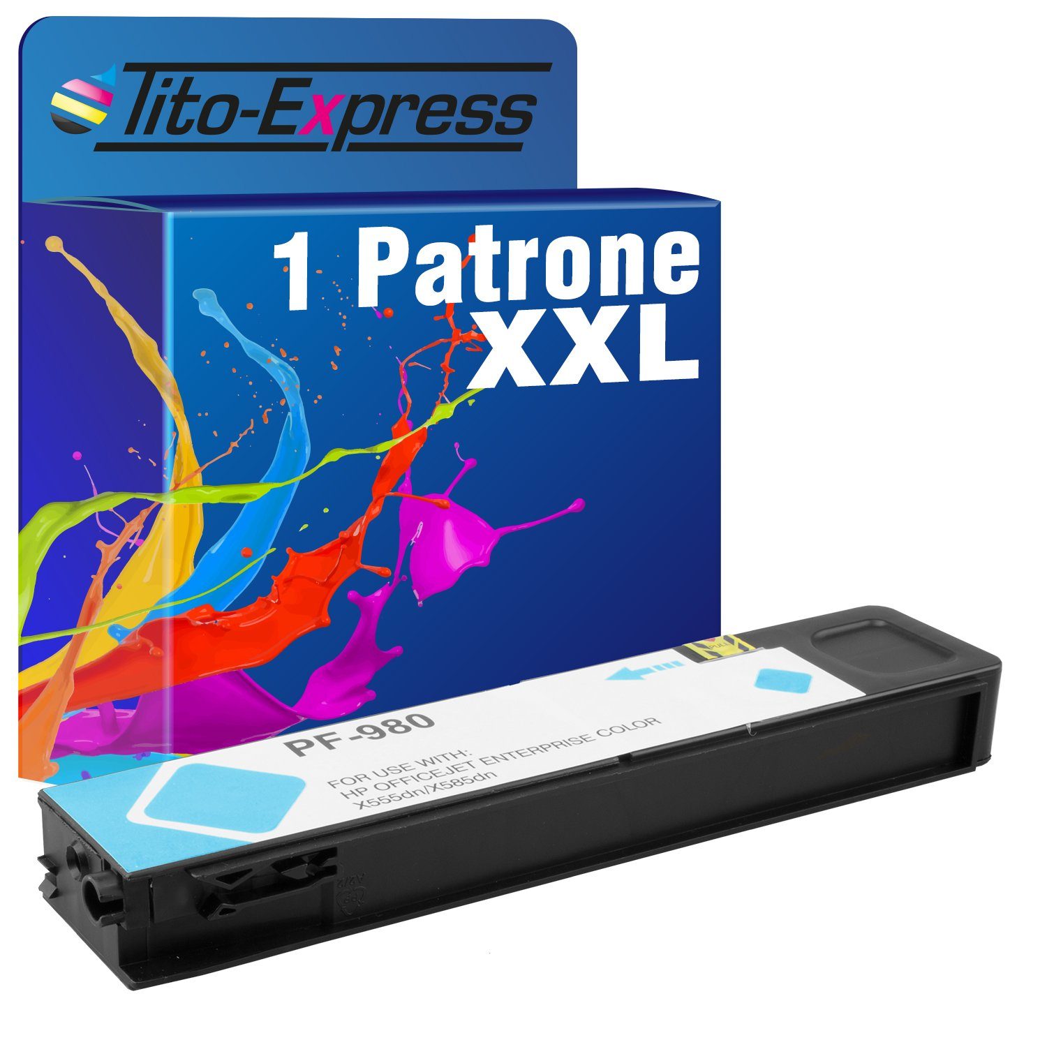 X585f HP (für Tintenpatrone Cyan Enterprise OfficeJet X585z) ersetzt HP XL 980XL Tito-Express X555dn Flow 980 X550 X580 X585dn