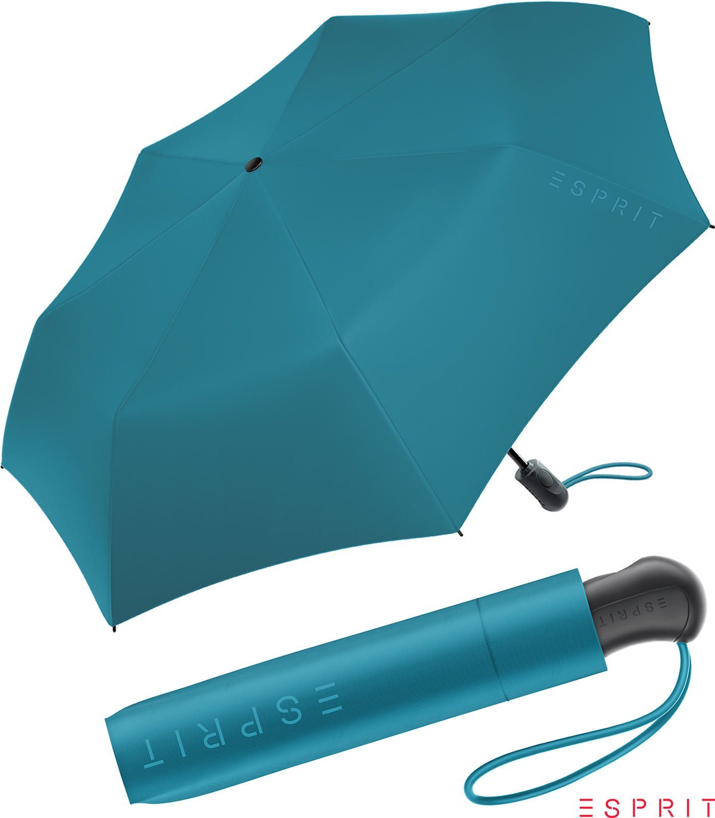 neuen stabil, den - Trendfarben Light 2022 blau Easymatic Taschenregenschirm depths, in HW Damen Automatik Esprit Auf-Zu ocean praktisch,