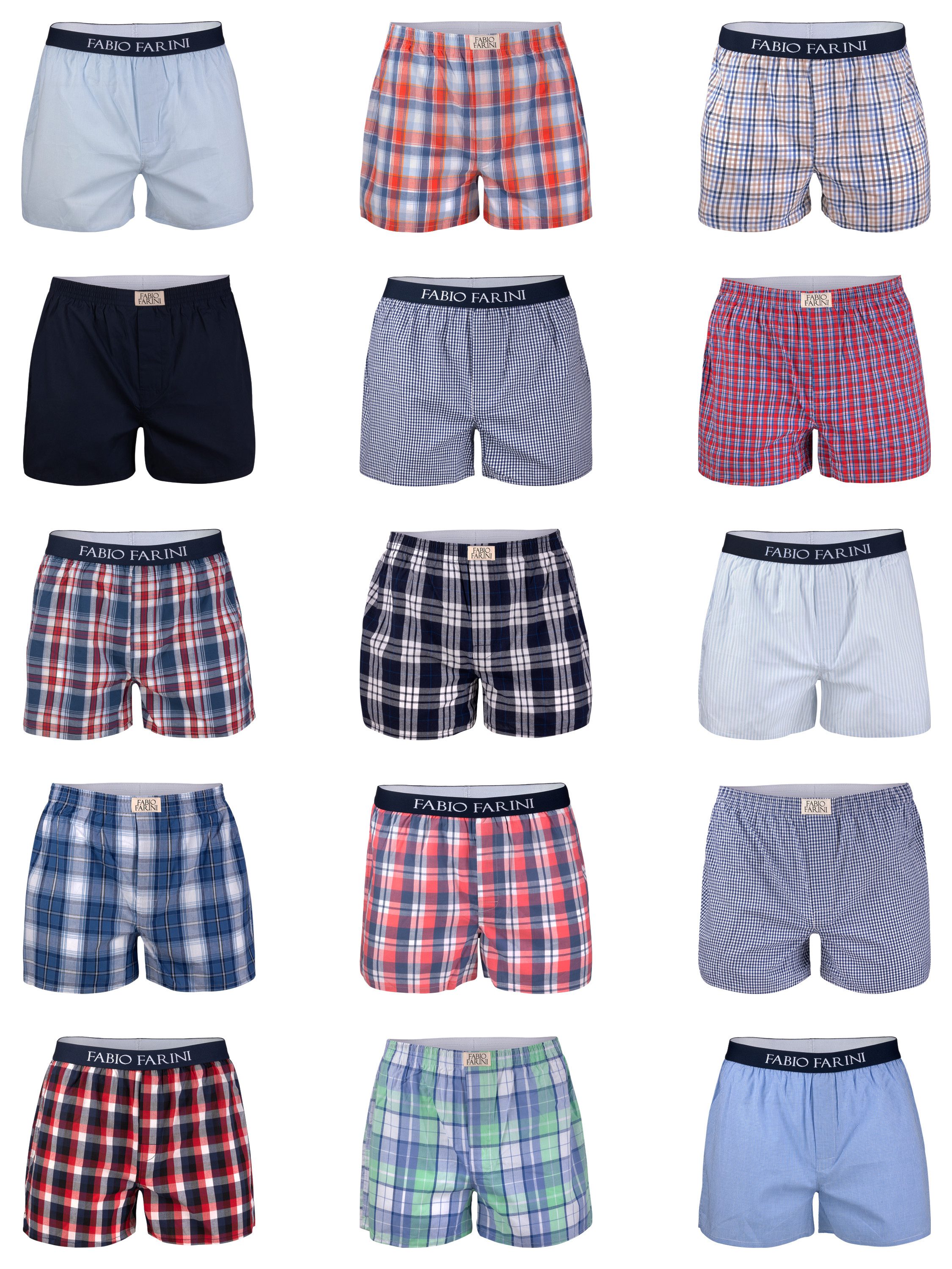 Fabio Farini Webboxer Herren Unterhosen - Männer Boxershorts (12-St) bequem günstig online kaufen