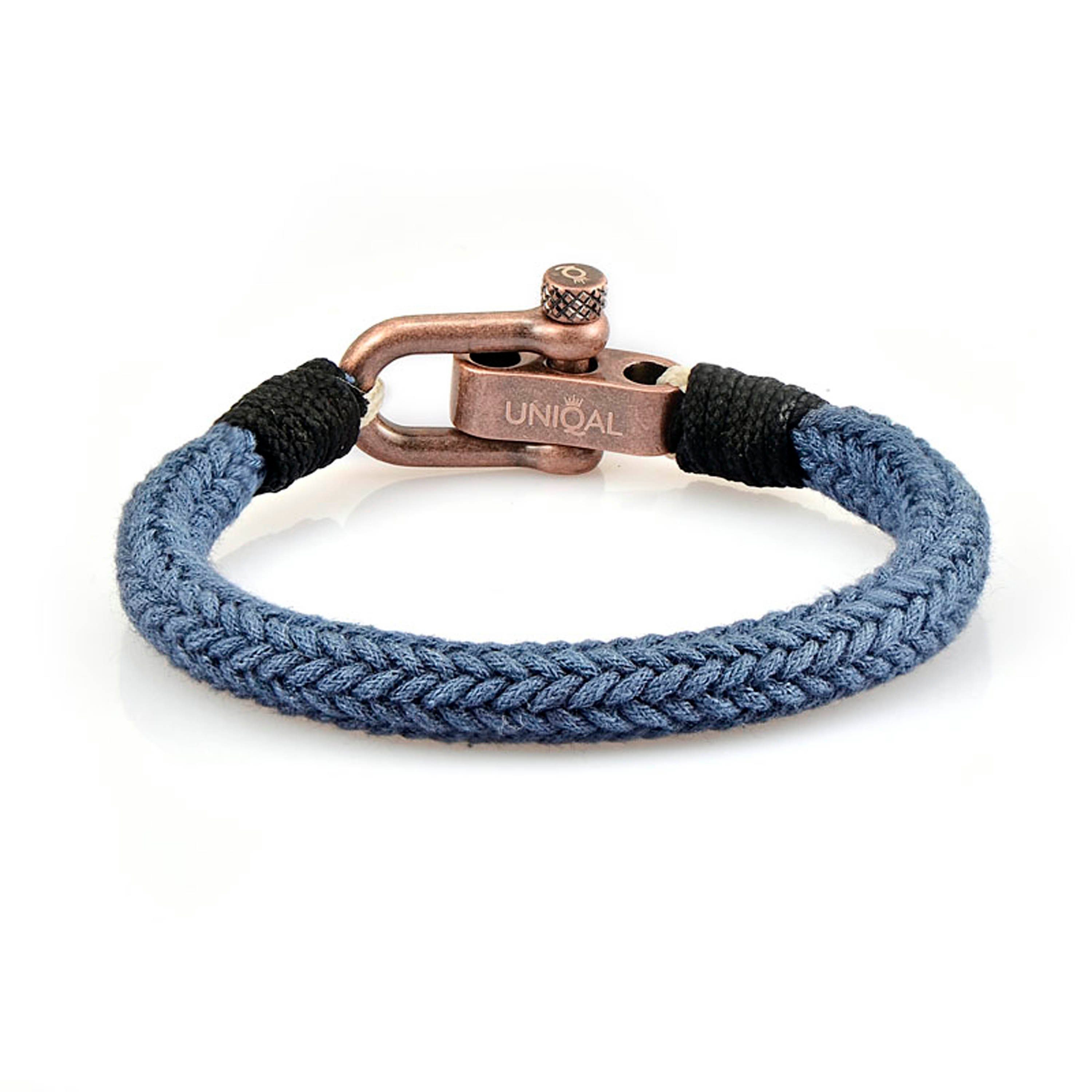 maritime, handgefertigt) Segeltau aus Casual Maritime UNIQAL.de Style, Segeltau, nautics, Florin (Edelstahl, "OCEAN" Armband Armband Schäckel