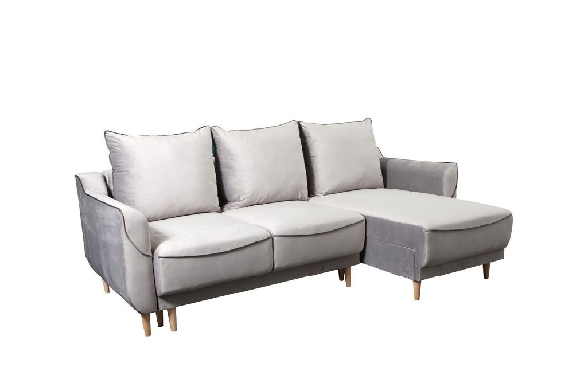 JVmoebel Ecksofa, L-Form Sofa Designer Bettfunktion Ecksofa Weiß mit Schlafsofa Couch