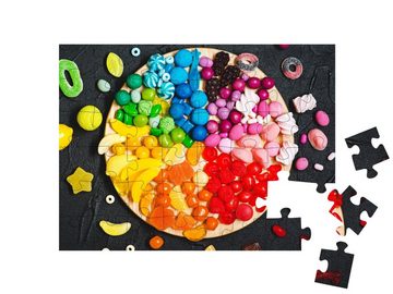 puzzleYOU Puzzle Süßigkeiten, sortiert in Regenbogenfarben, 48 Puzzleteile, puzzleYOU-Kollektionen 48 Teile, Süßigkeiten, Essen und Trinken