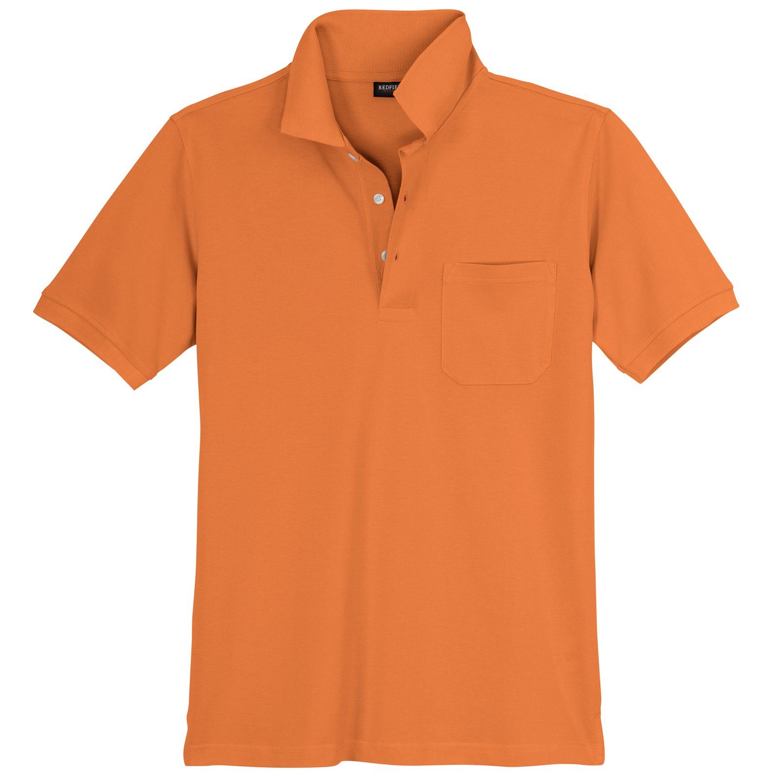 redfield Poloshirt Übergrößen Poloshirt Basic Brusttasche orange Redfield