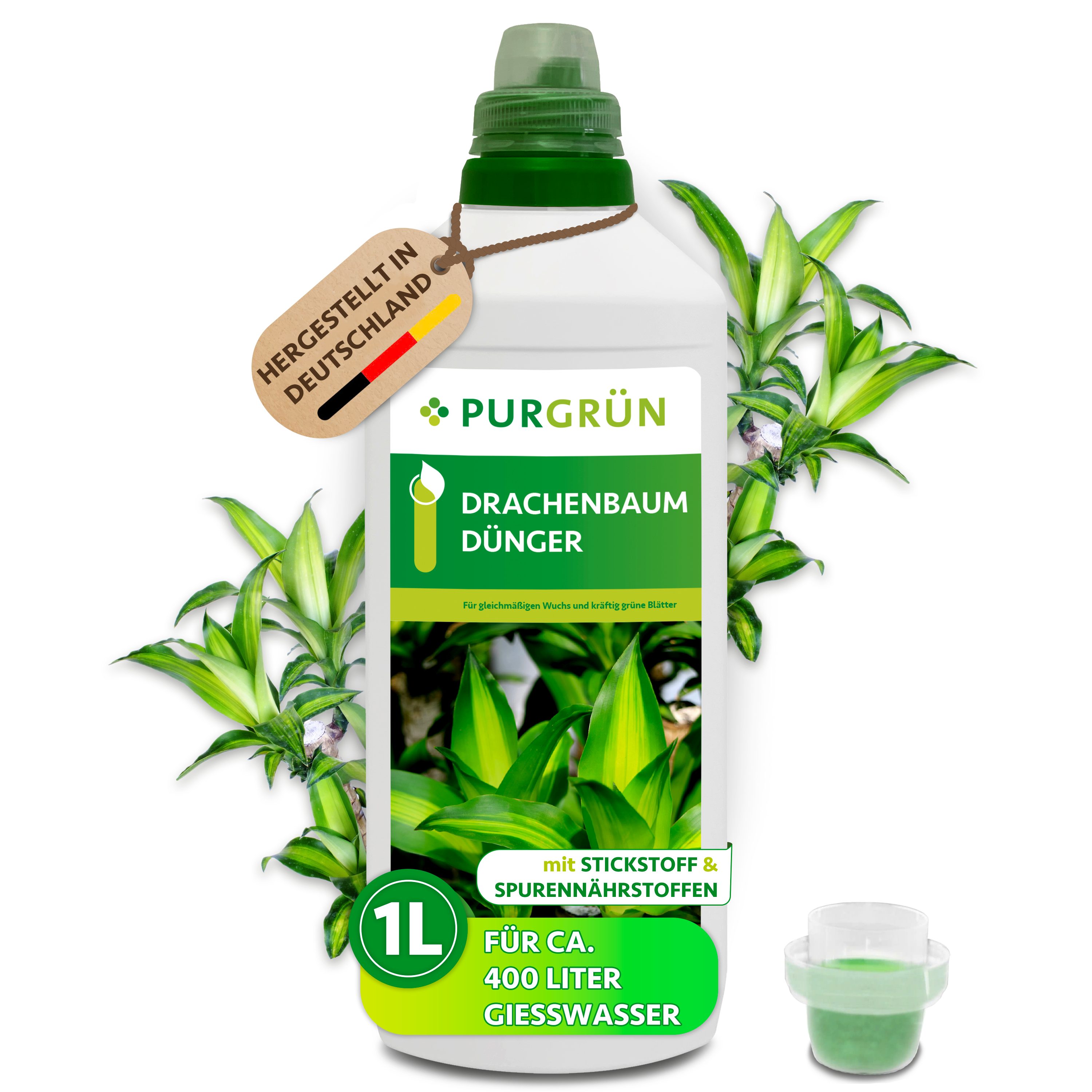 Purgrün Universaldünger Drachenbaum Dünger, NPK 10+4+6, grüne Blätter, 1L, Flüssigdünger, 1-St., 1 Liter