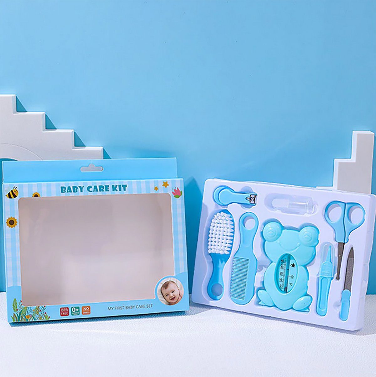 TPFBeauty Neugeborene, für Erstausstattung Pflegeset - Baby Blau tlg., Produkte Pflegeartikel inkl. 8-teiliges 8 Babypflege-Set aller