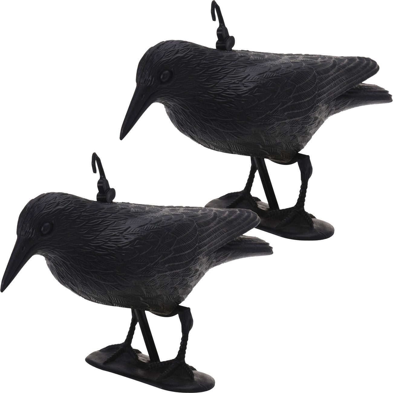 shop'n smile ideoon Vogel-Schreck Wetterfester Rabe zur Vogelabwehr, 35x19x13 cm, Vogelschreck, schwarz, 2-tlg., Raben-Attrappe in Lebensgröße zur Spatzenabwehr