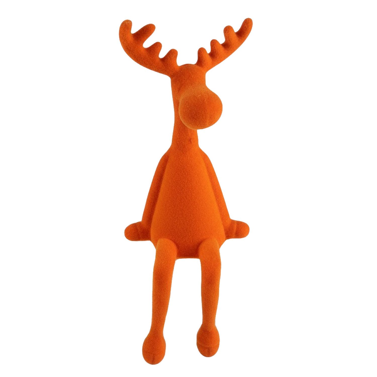 Macosa Home Миниатюрные фигурки Rentier 31 cm Braun, Orange, Fuchsia, Pink oder Grau (Dekoration Weihnachtsdeko, Dekofigur modern Weihnachten), Kunststoff beflockt Dekorentier