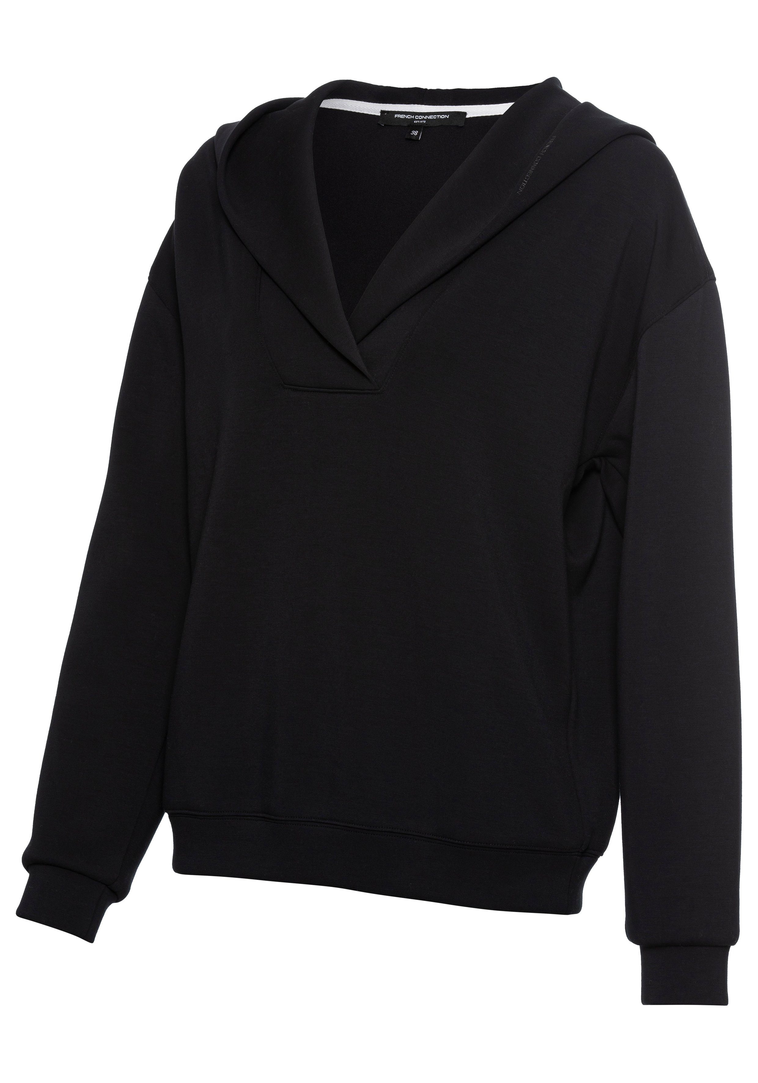 French Connection Hoodie mit V-Ausschnitt und breitem Kragen, Loungewear