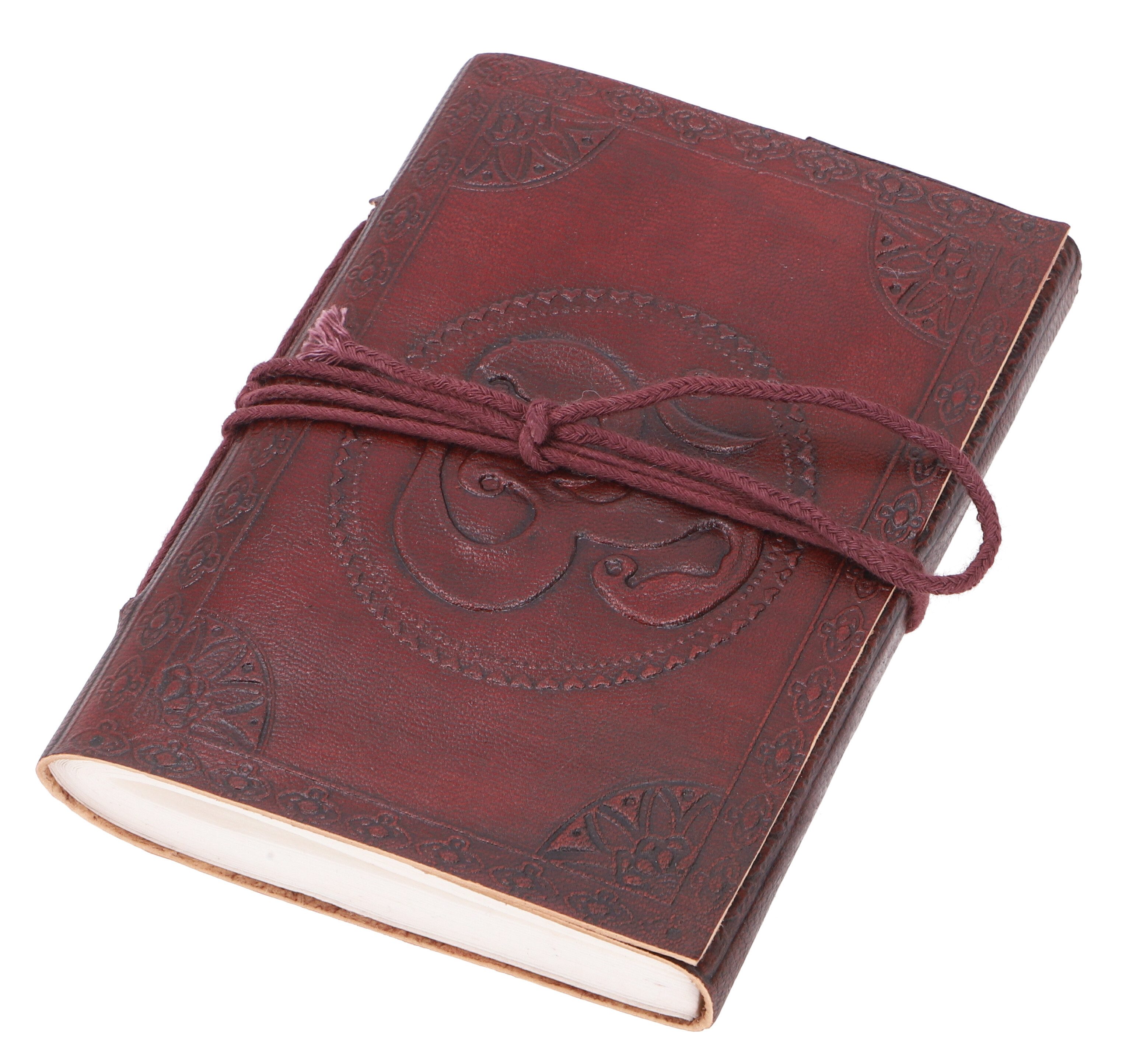 Guru-Shop Tagebuch Notizbuch, Lederbuch, Tagebuch mit Ledereinband..