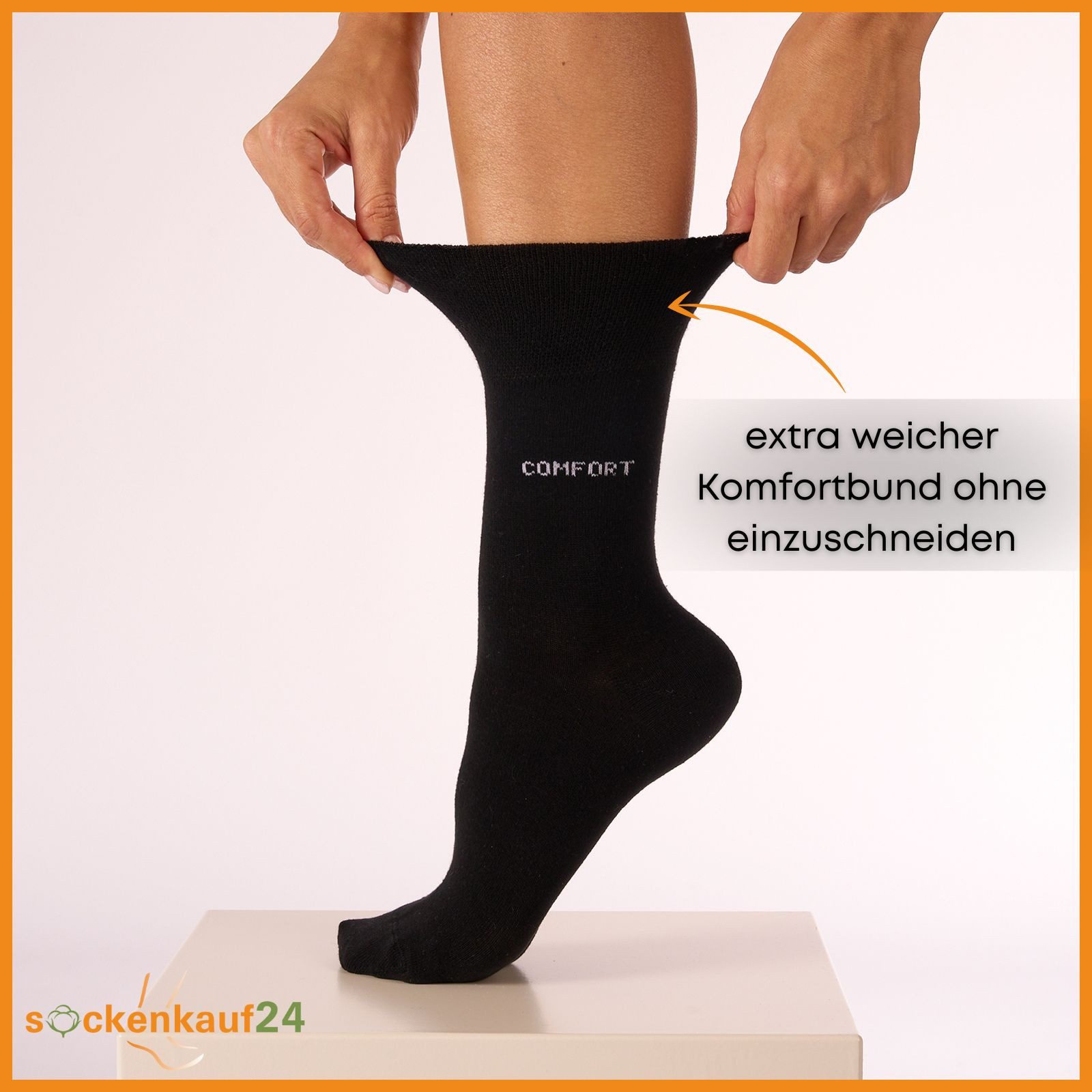 sockenkauf24 Gesundheitssocken Comfort Socken ohne Gummibund & ohne Naht mit Komfortbund (10-Paar) Diabetiker Socken ohne Gummi aus Baumwolle für Damen und Herren