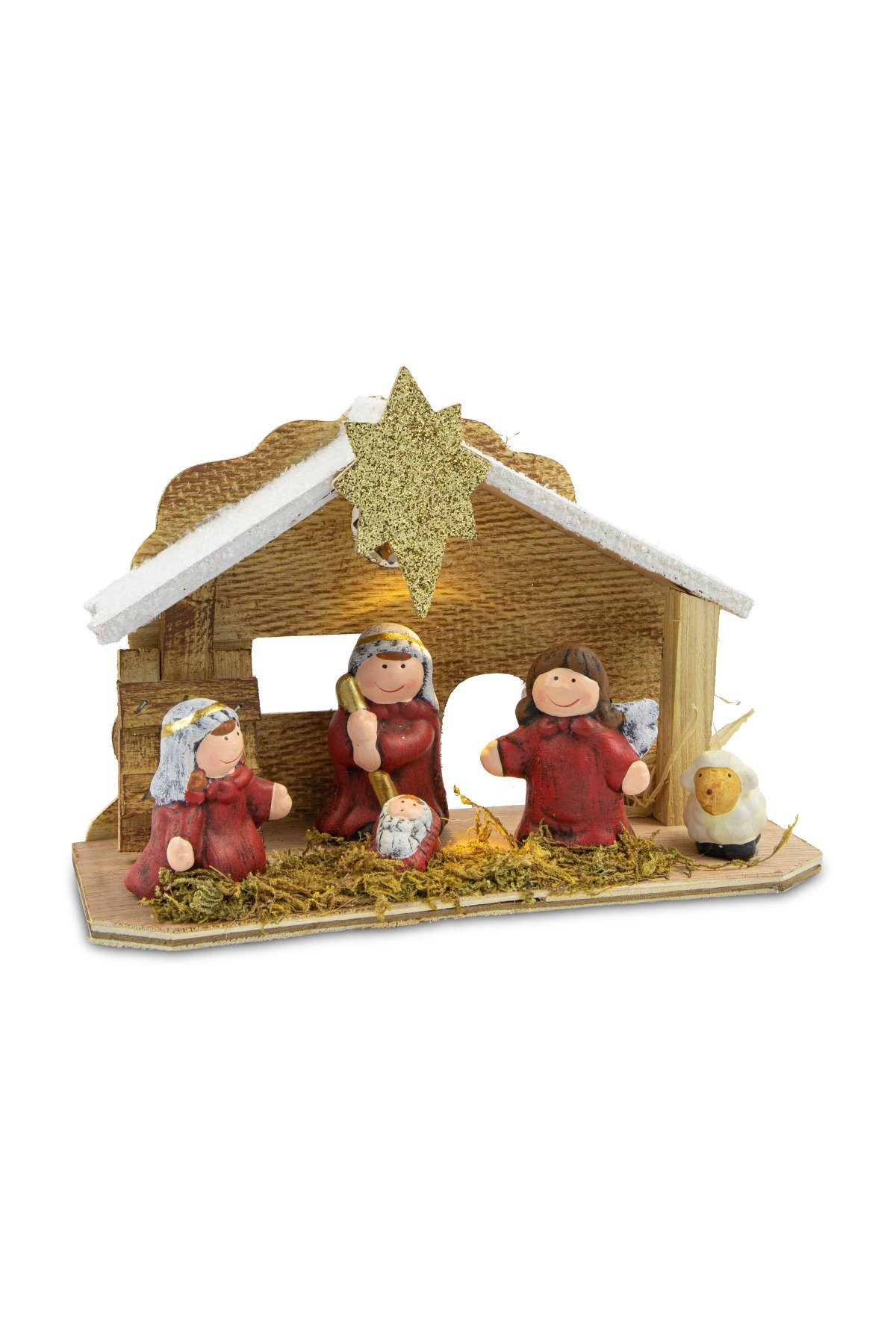 RIFFELMACHER & WEINBERGER Krippen-Zubehör Riffelmacher Weihnachtskrippe mit LED, 4 Figuren
