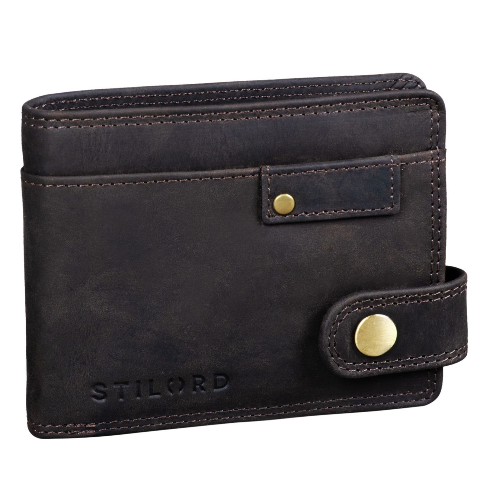 Herren braun NFC und STILORD "Finley" dunkel RFID Geldbörse - Geldbörse Leder