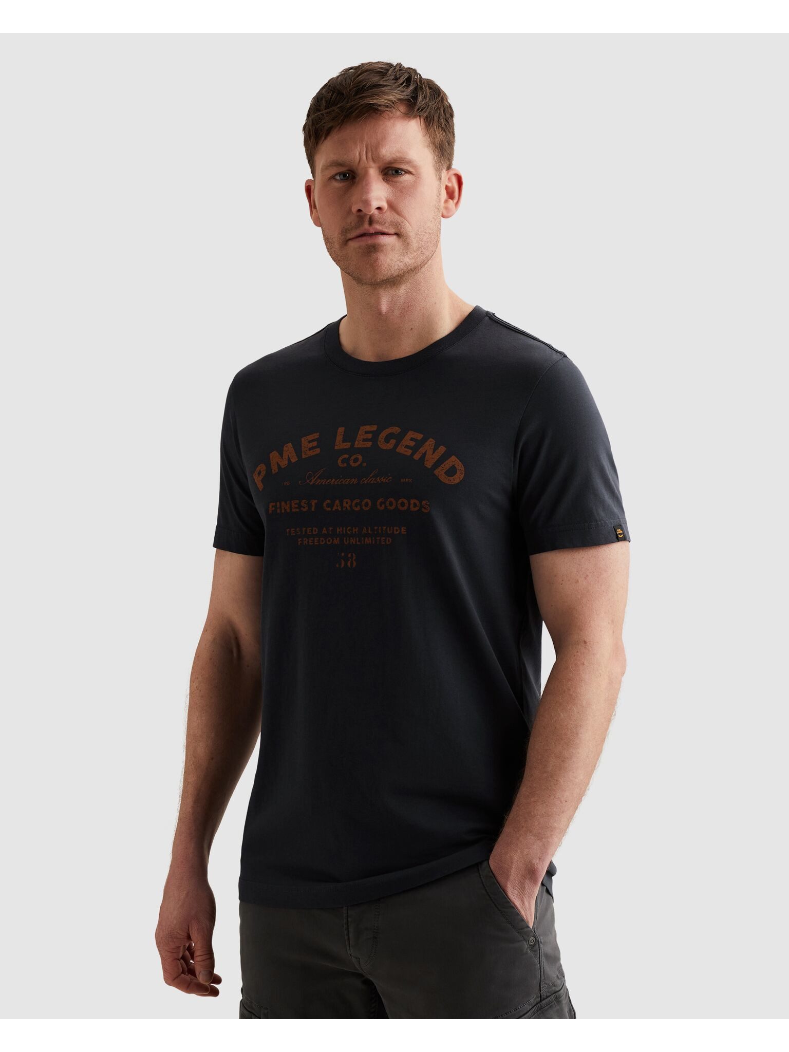 PME LEGEND T-Shirt Short Sleeve Play Single Jersey Graphic aus reiner Baumwolle, Rundhals
