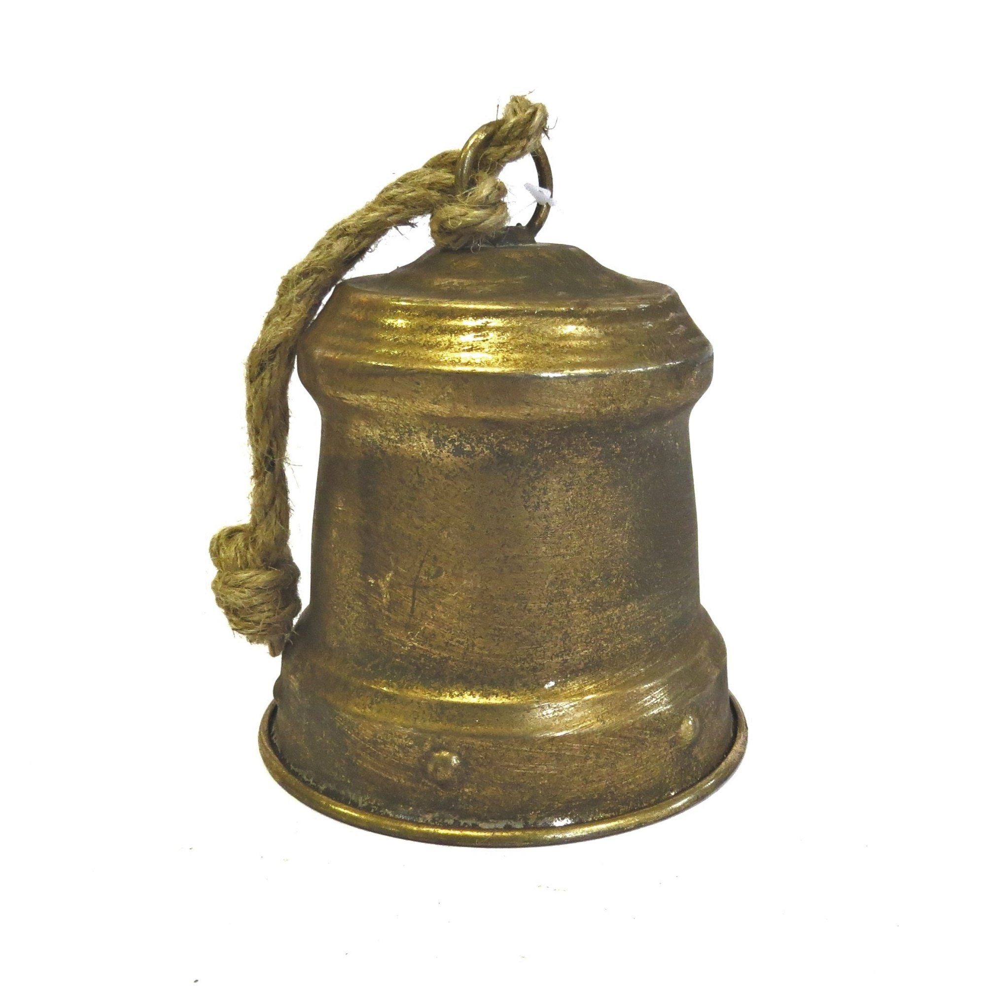 Deko 14 Gold Metall Antik mit Glockenklang Dekohänger cm, Hänger Eingang Glocke Weihnachten
