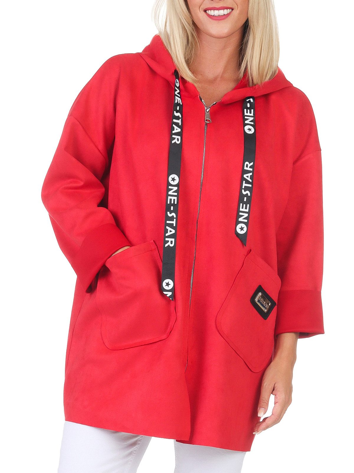 simaranda Kapuzensweatjacke Damen Sweatjacke 5325 36-42 Rot günstig online kaufen