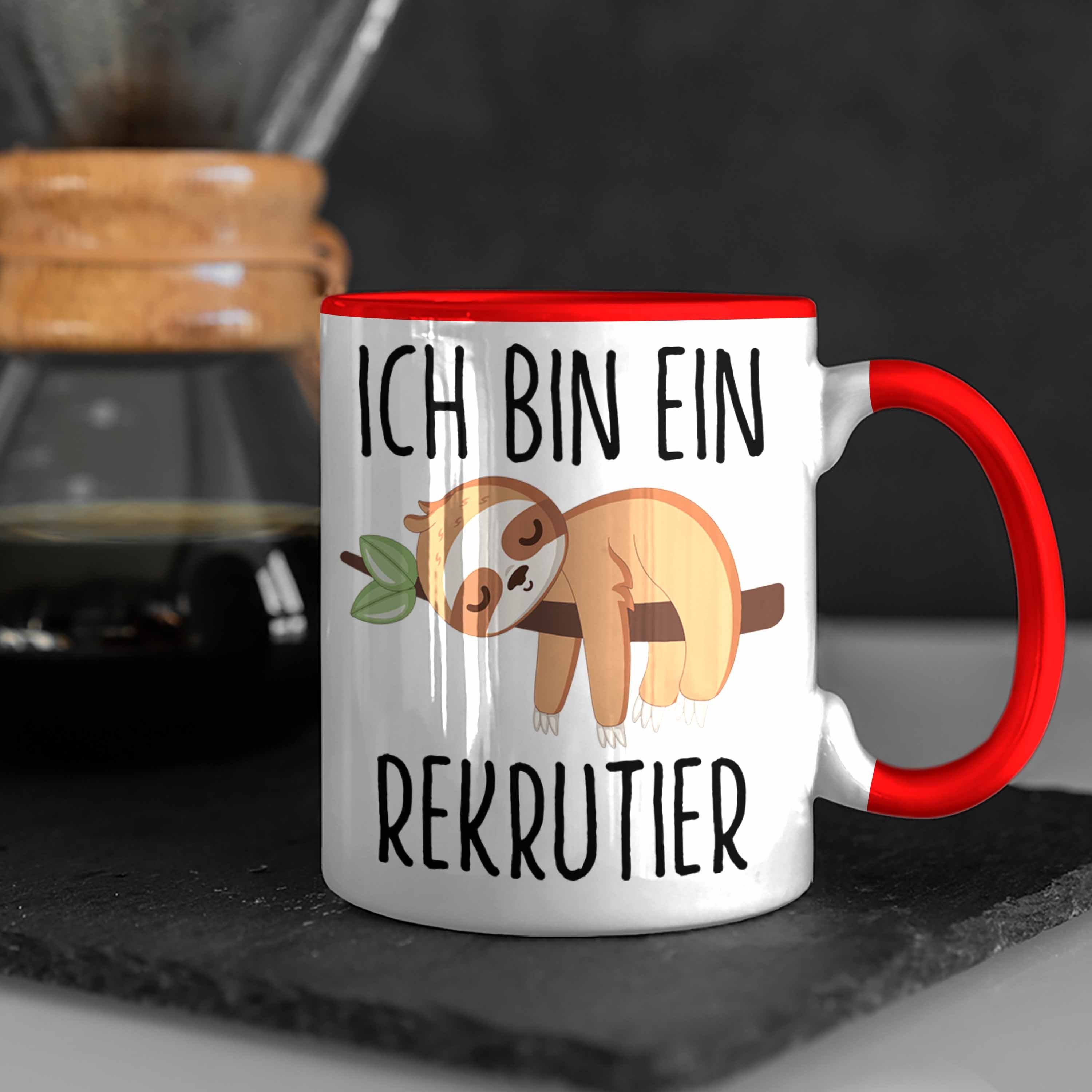 Trendation Tasse Recruiting Geschenk Faultier Lustiger Rot Rekrutier Personalreferent Tasse