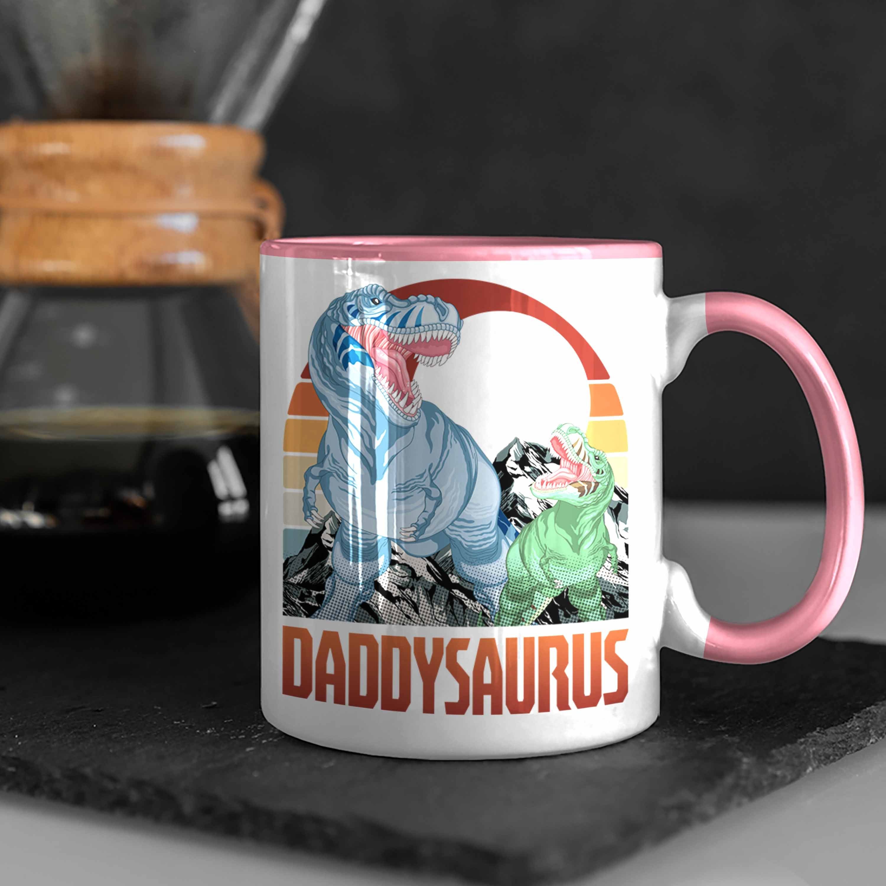 Vatert Vater Trendation für Geschenk Rosa Daddysaurus Tasse Tasse Geburtstag Weihnachten zum