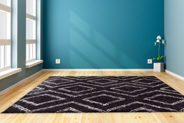 Hochflor-Teppich Jeana, Home affaire, rechteckig, Höhe: 27 mm, retro, Wohnzimmer