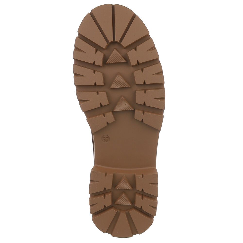 Ital-Design Komfortabler Schuh mit profilierter Sohle für Damen Schnürschuh (91261495) Blockabsatz Schnürer in Hellbraun