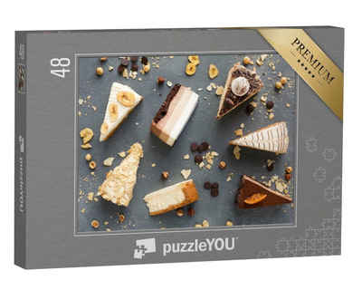 puzzleYOU Puzzle Viele Kuchenstücke, 48 Puzzleteile, puzzleYOU-Kollektionen Kuchen, Essen und Trinken